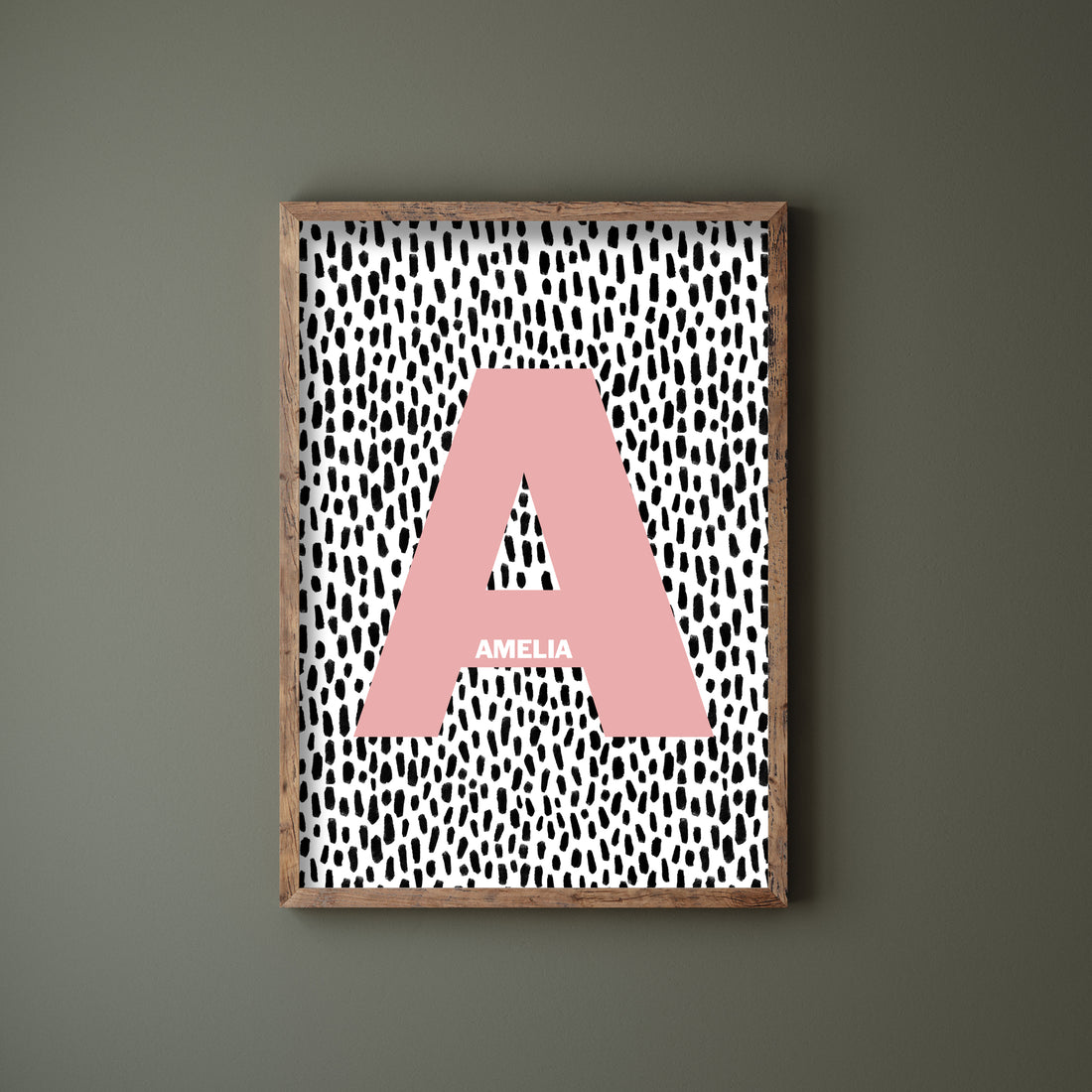 sTIPPLED bRUSH STROKES PERSONALISED LETTER PRINT