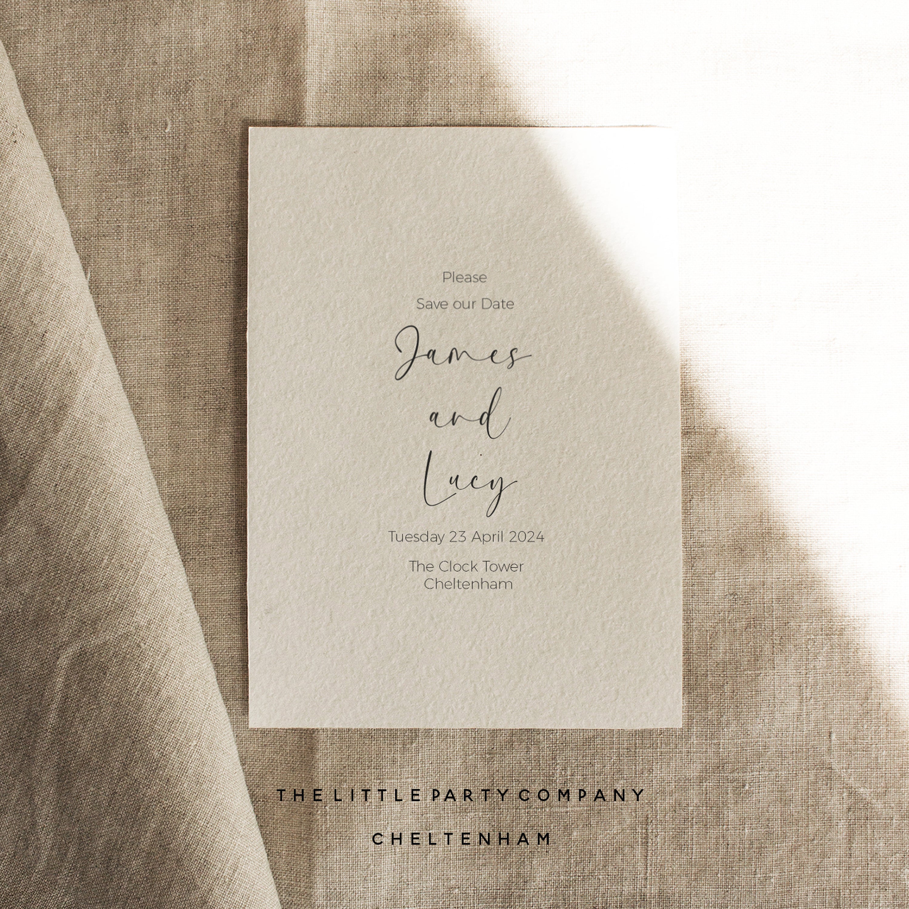 Personalised Minimalist Black & White Wedding Save The Date Cards