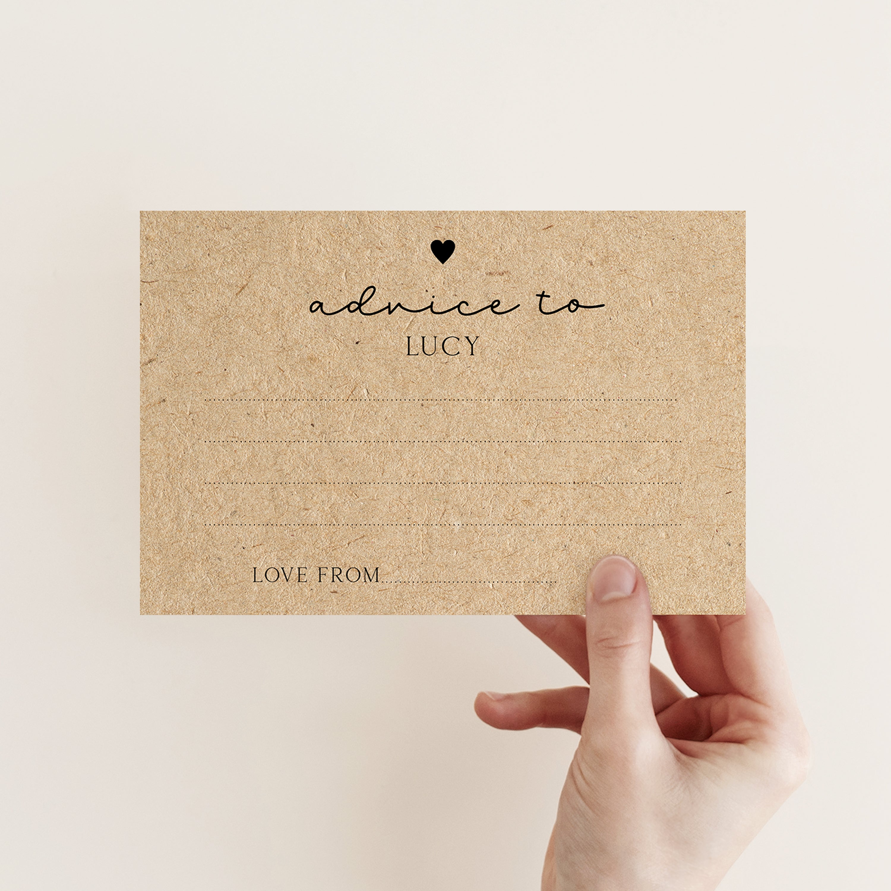 Personalised Minimalist Kraft Advice To Mum Game