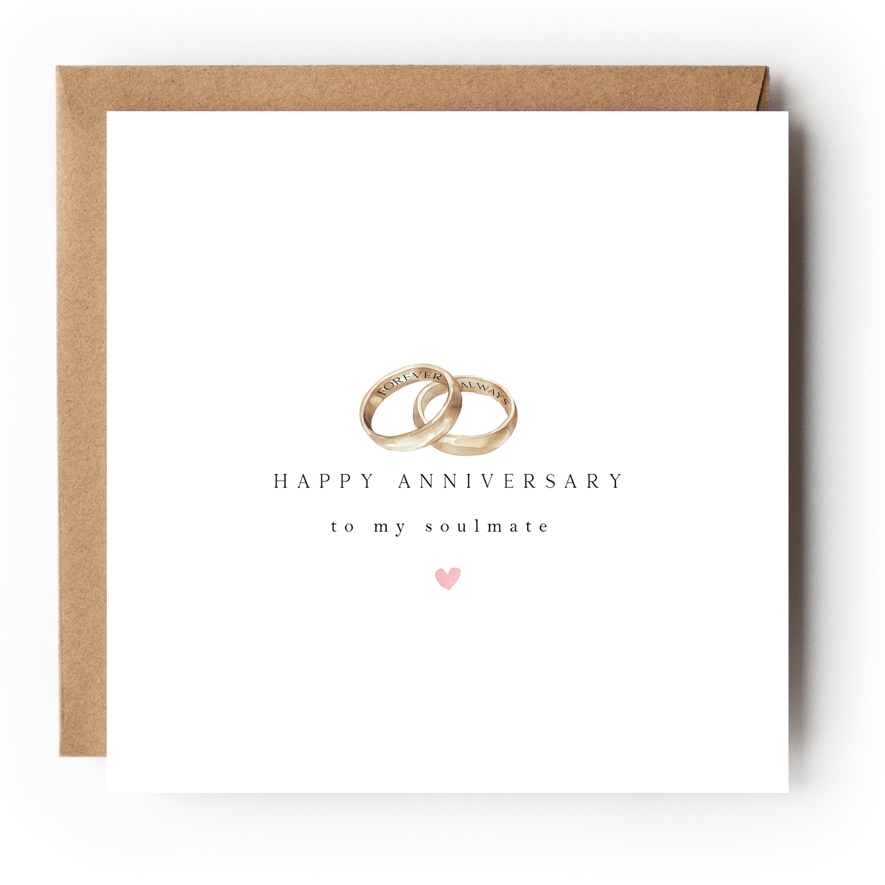 Happy Anniversary To My Soulmate Two Rings Card