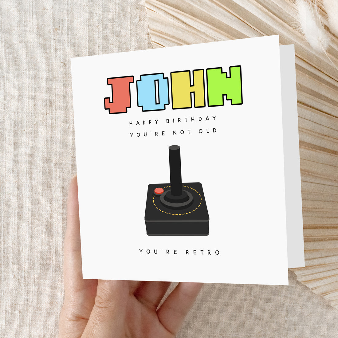 Personalised Birthday Card Retro Joy Stick Controller