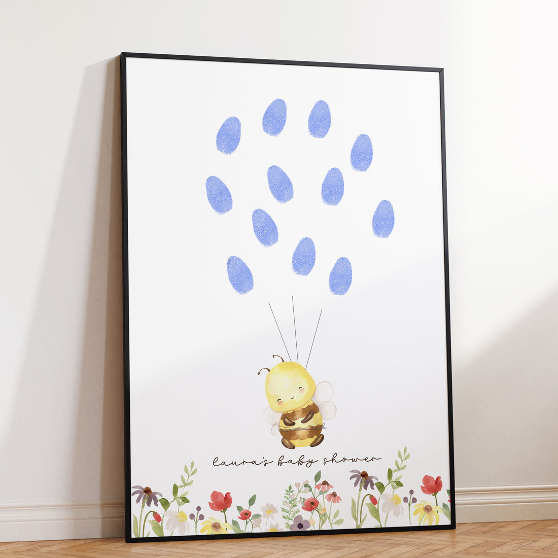 Bumble Bee Personalised Fingerprint Tree Alternative Guest Book