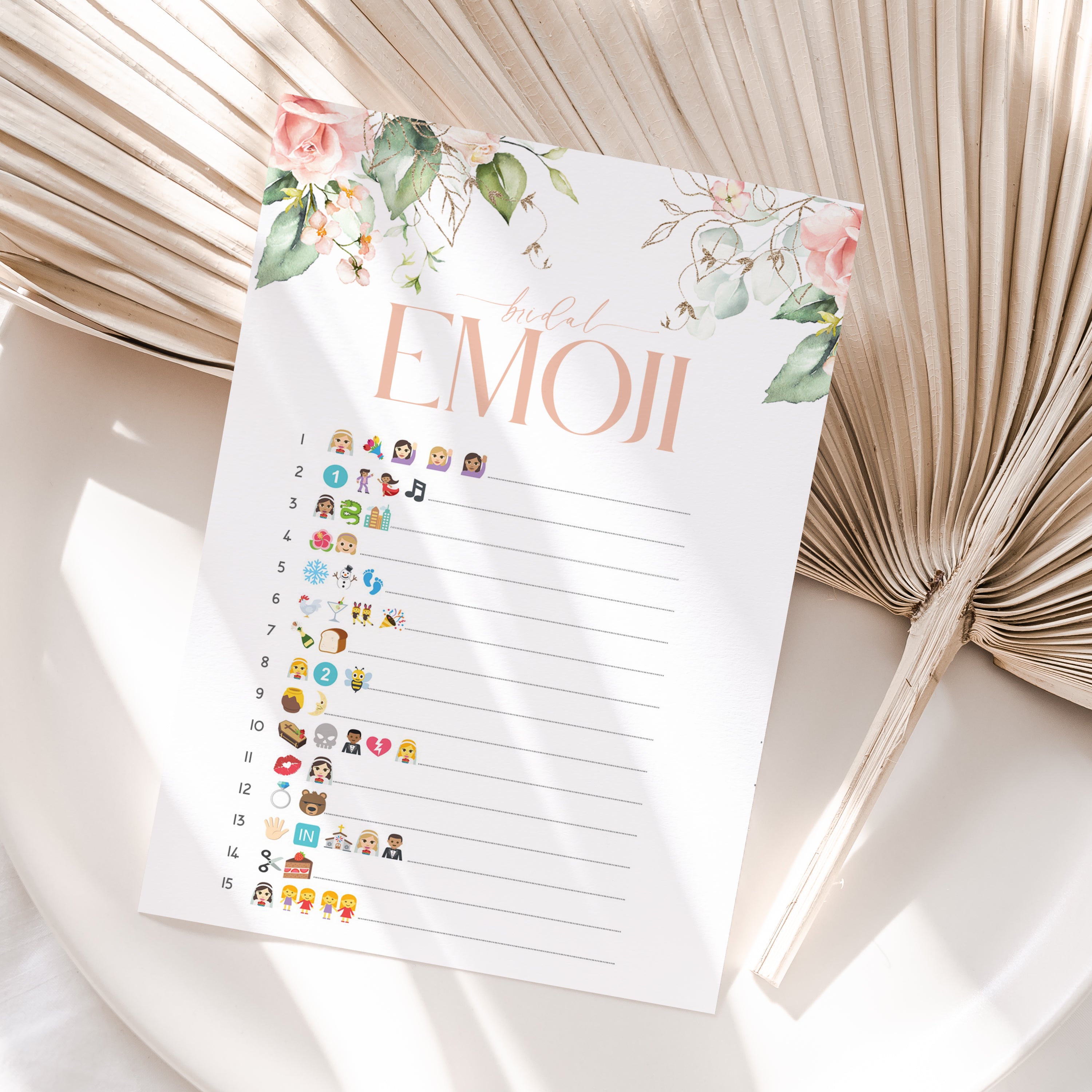 Boho Floral Rose Hen Emoji Game Cards