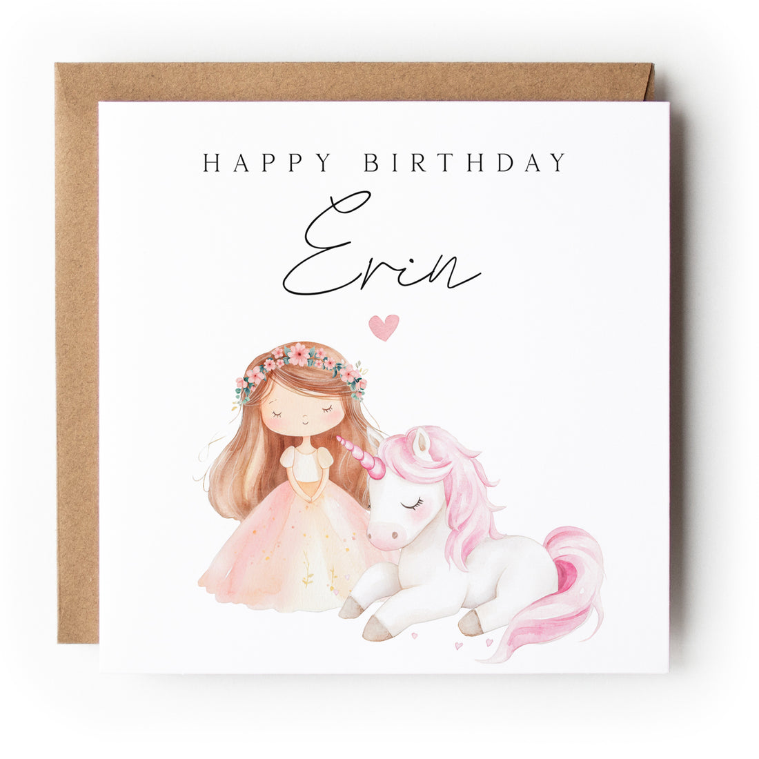 Personalised Unicorn Princess Birthday Card