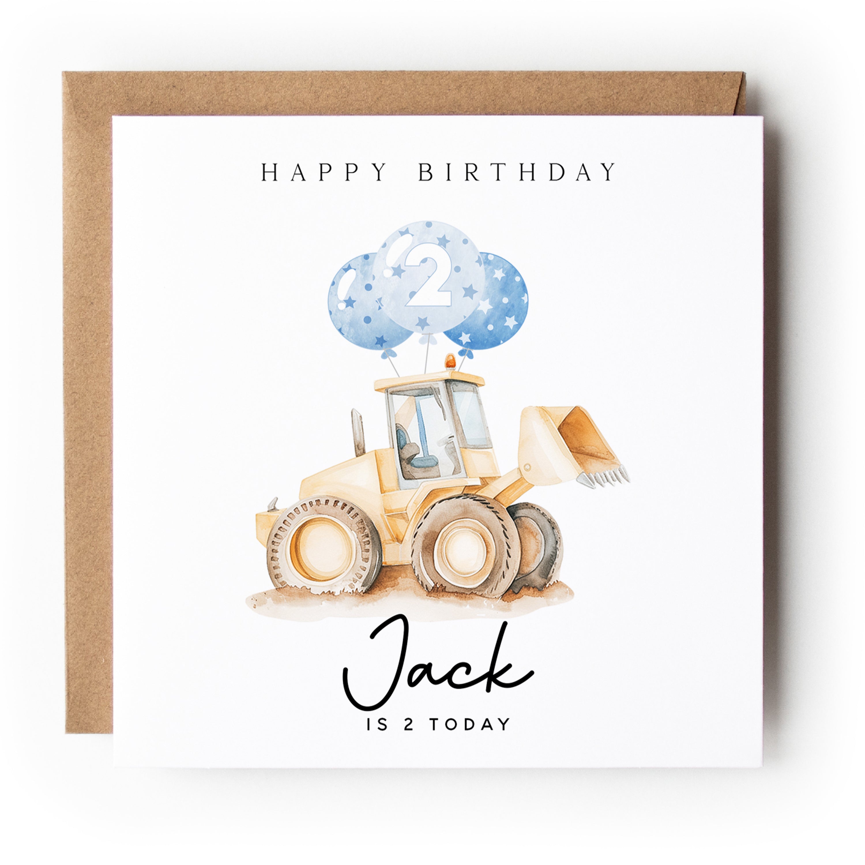 Construction Digger Birthday Card Personalised Any Age