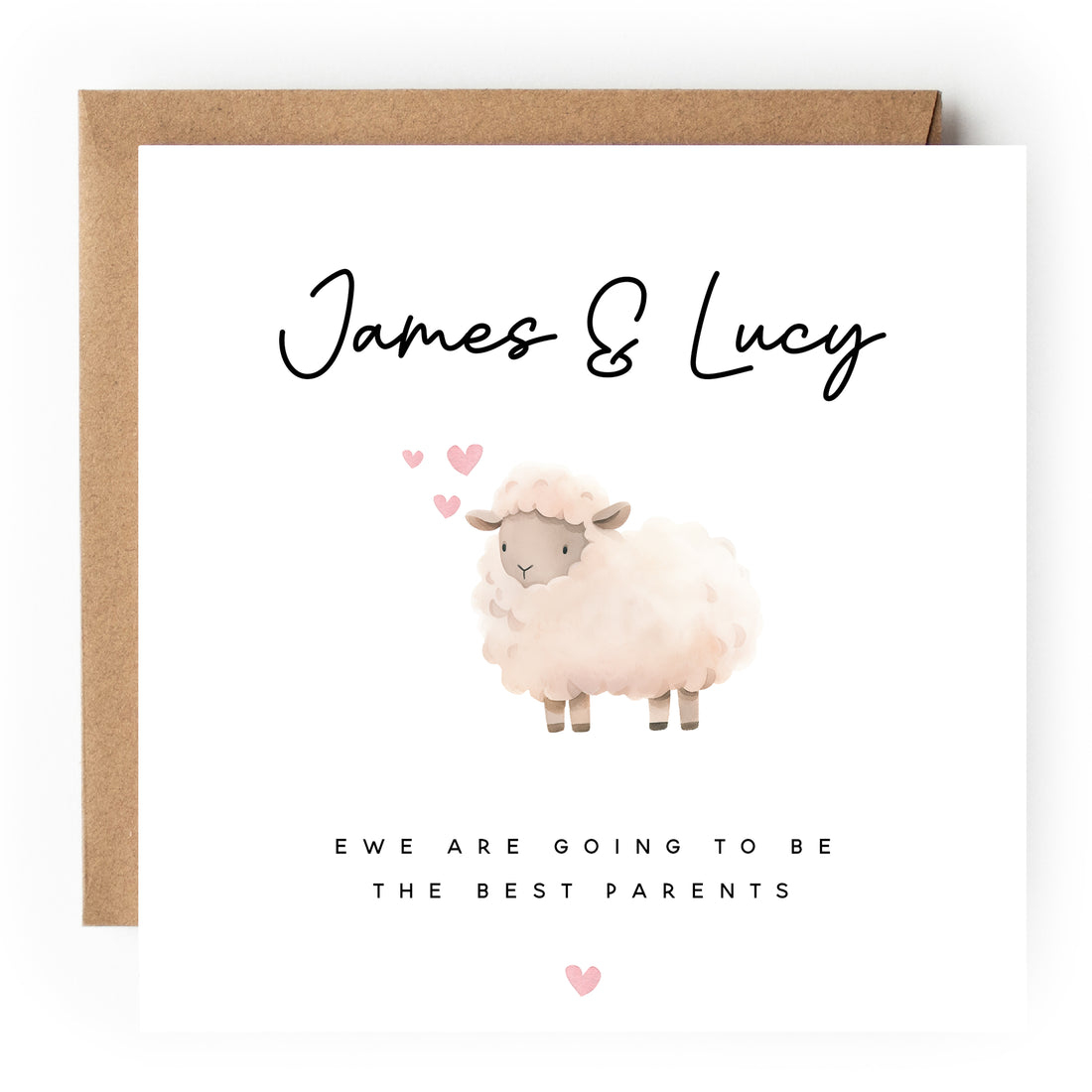 Cute Ewe Will Be The Best Parents Personalised New Parent Card