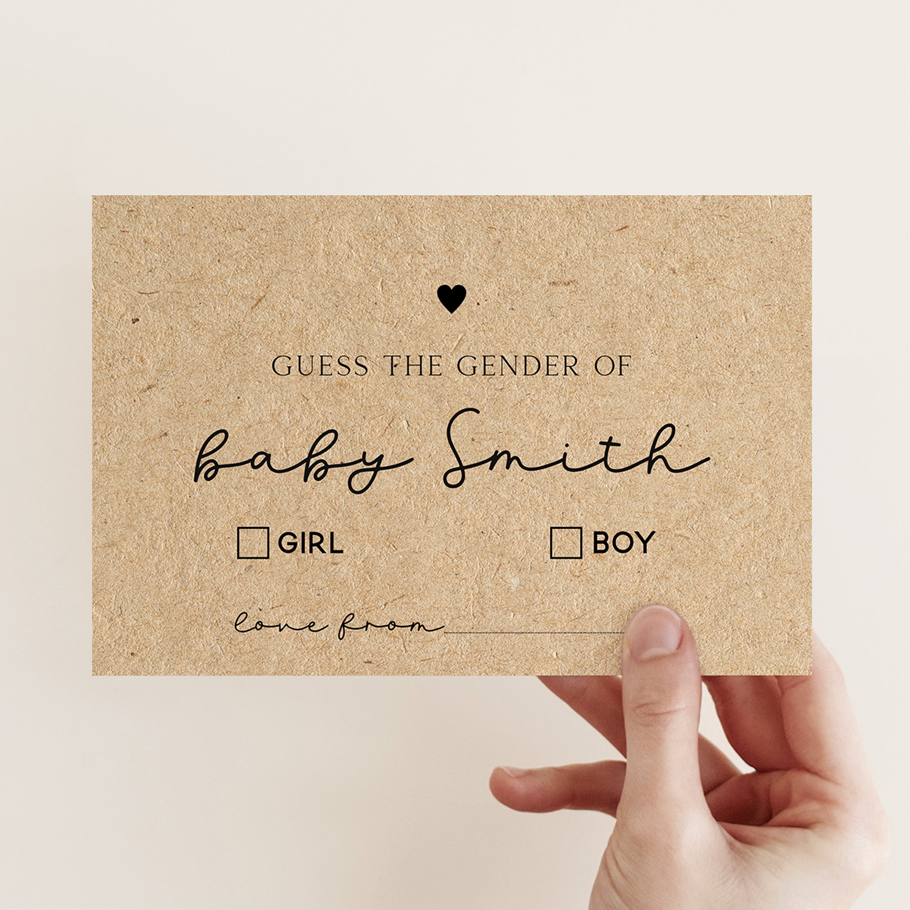 Personalised Minimalist Kraft Guess the Gender Game