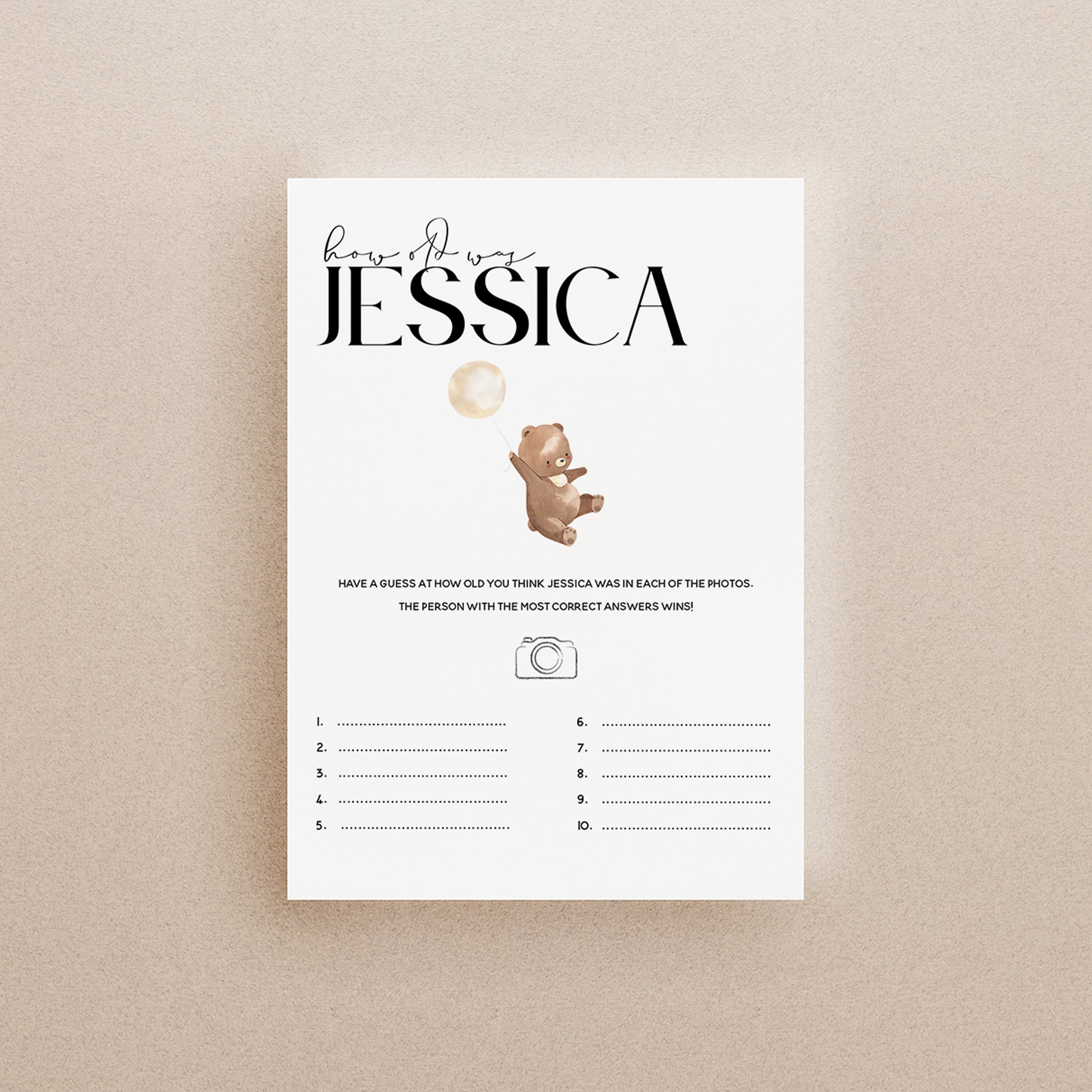 Personalised Teddy Bear Guess Mum&