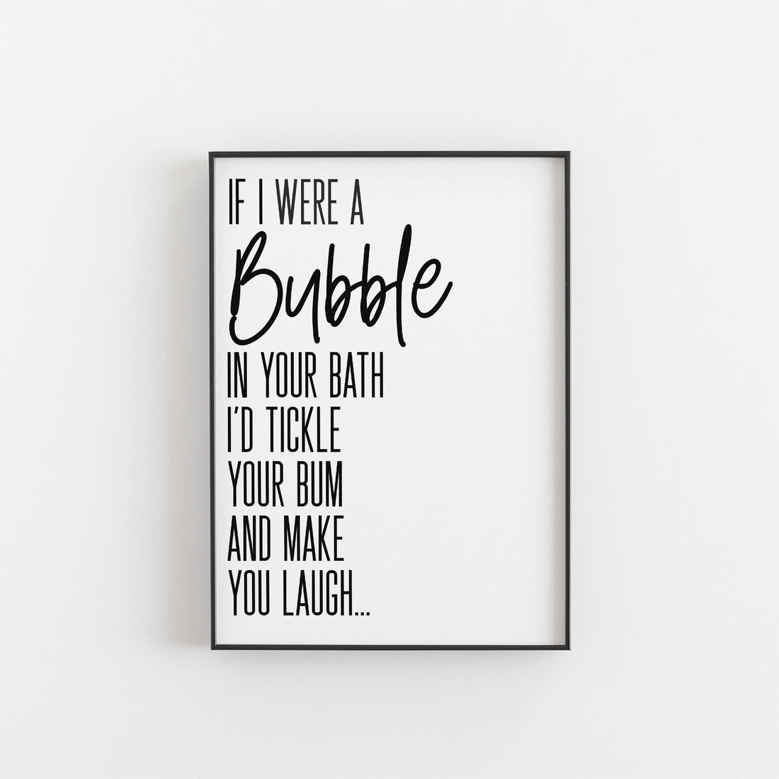 If I were A Bubble Monochrome Bathroom Print