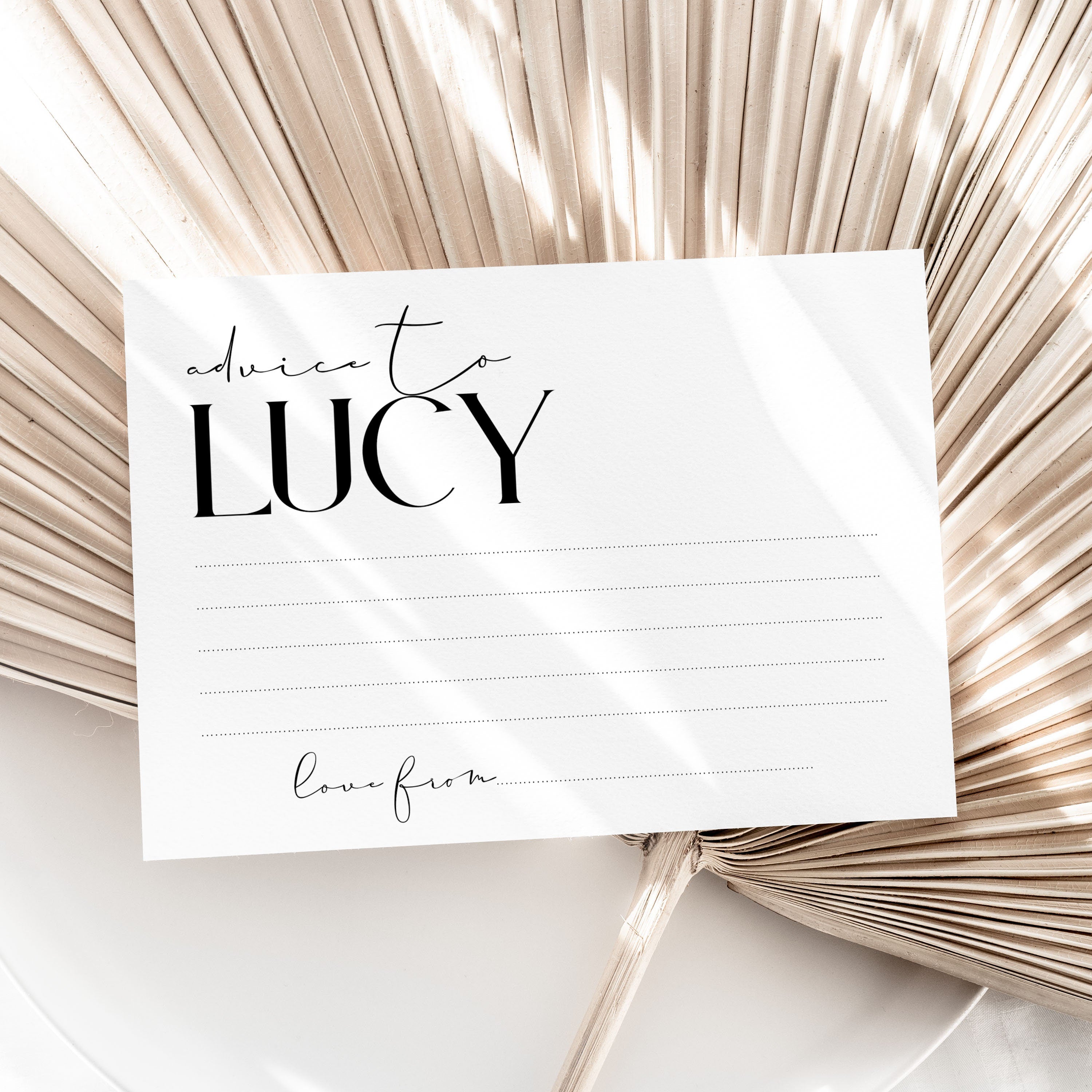 Personalised Minimal Advice To Bride Cards