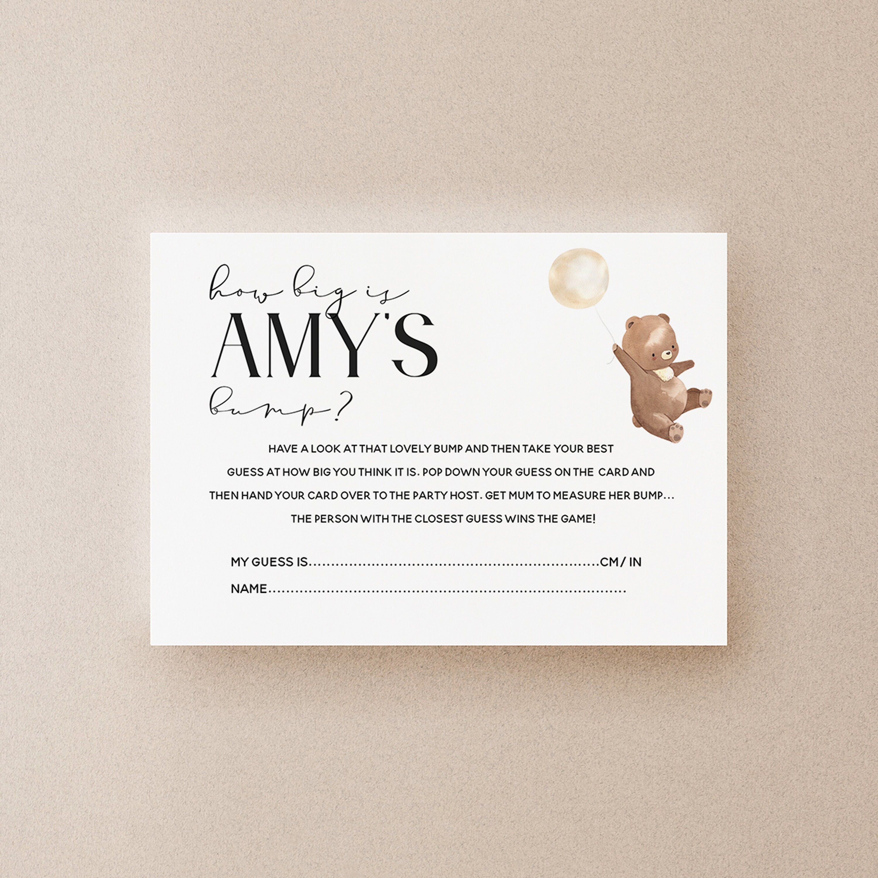 Bear Baby Shower Games-How Big Is Mum&