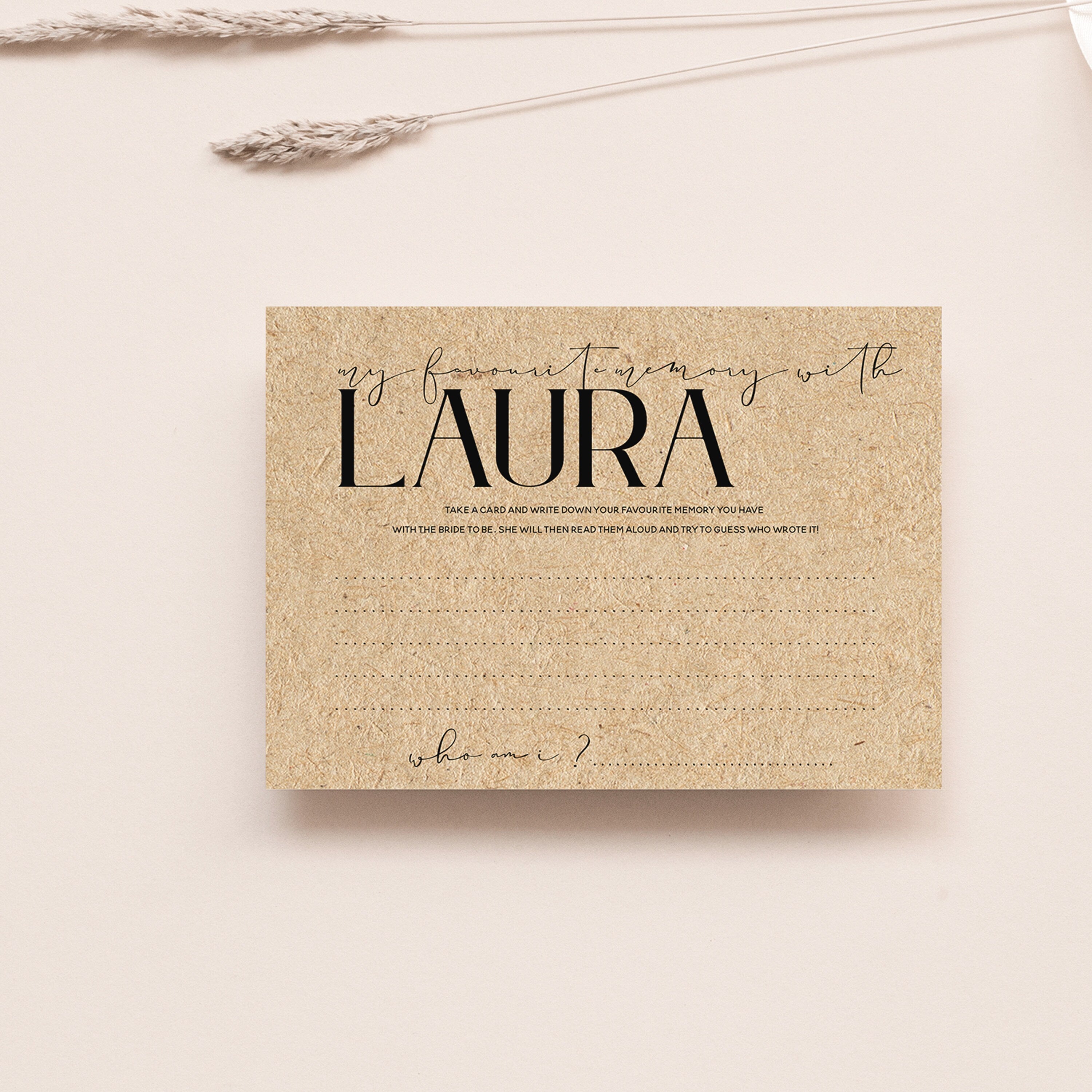 Personalised Kraft Memory With The Bride Cards