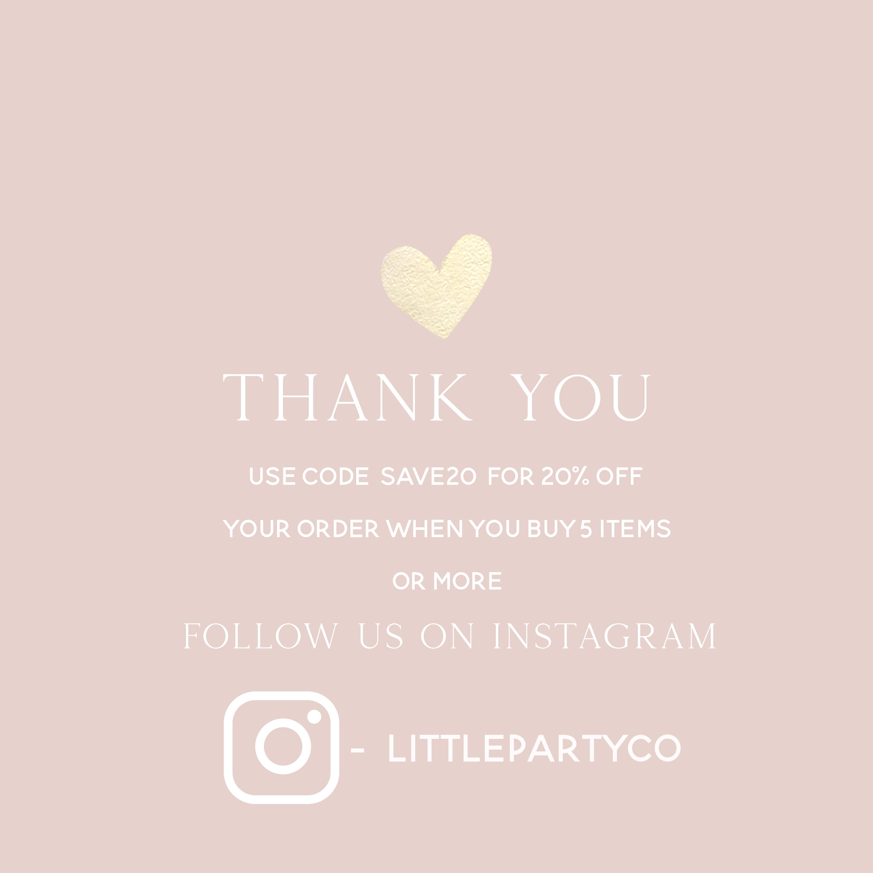 Personalised Wedding Thank You Cards Pink Heart Black & white Script