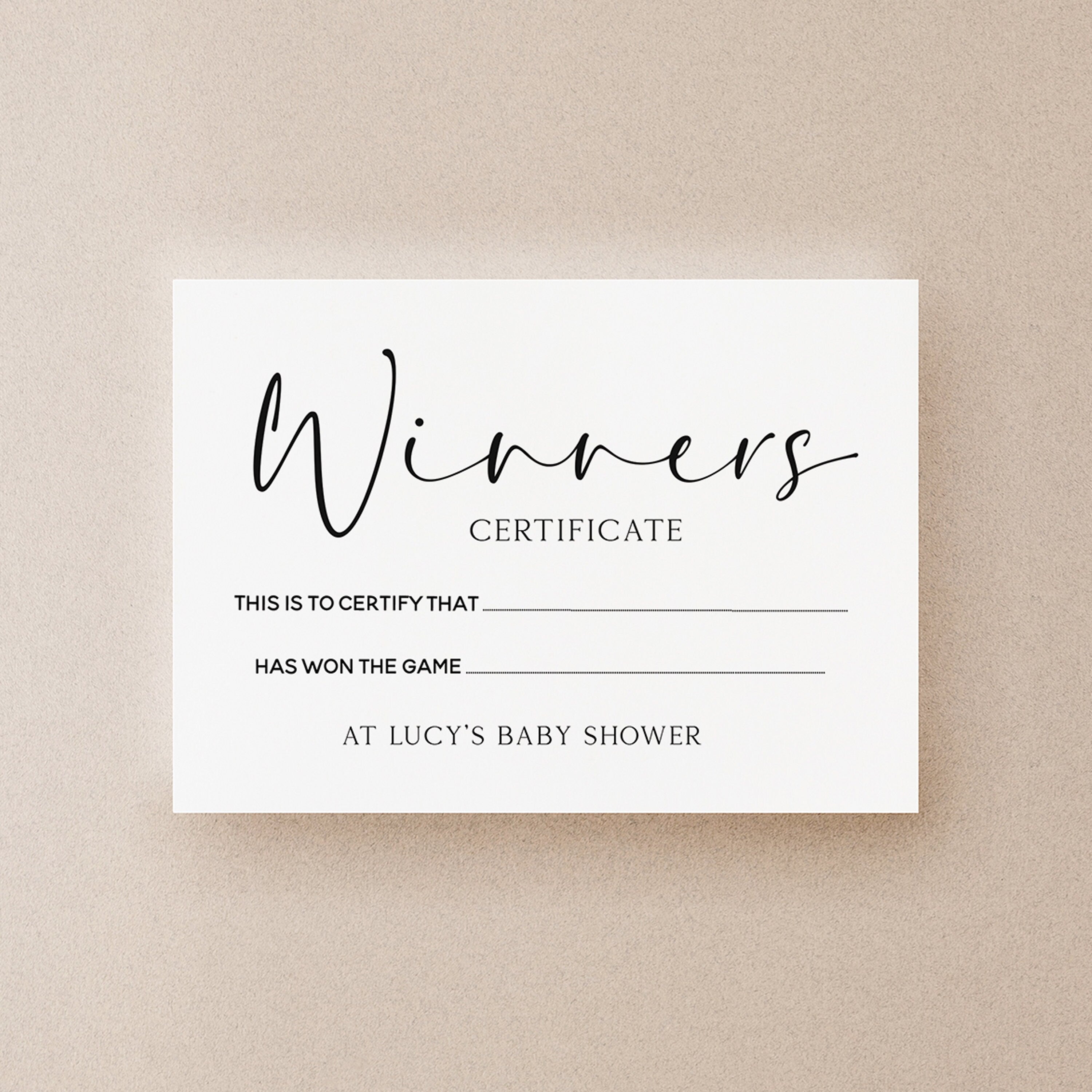 Personalised Minimal Winners Certificates