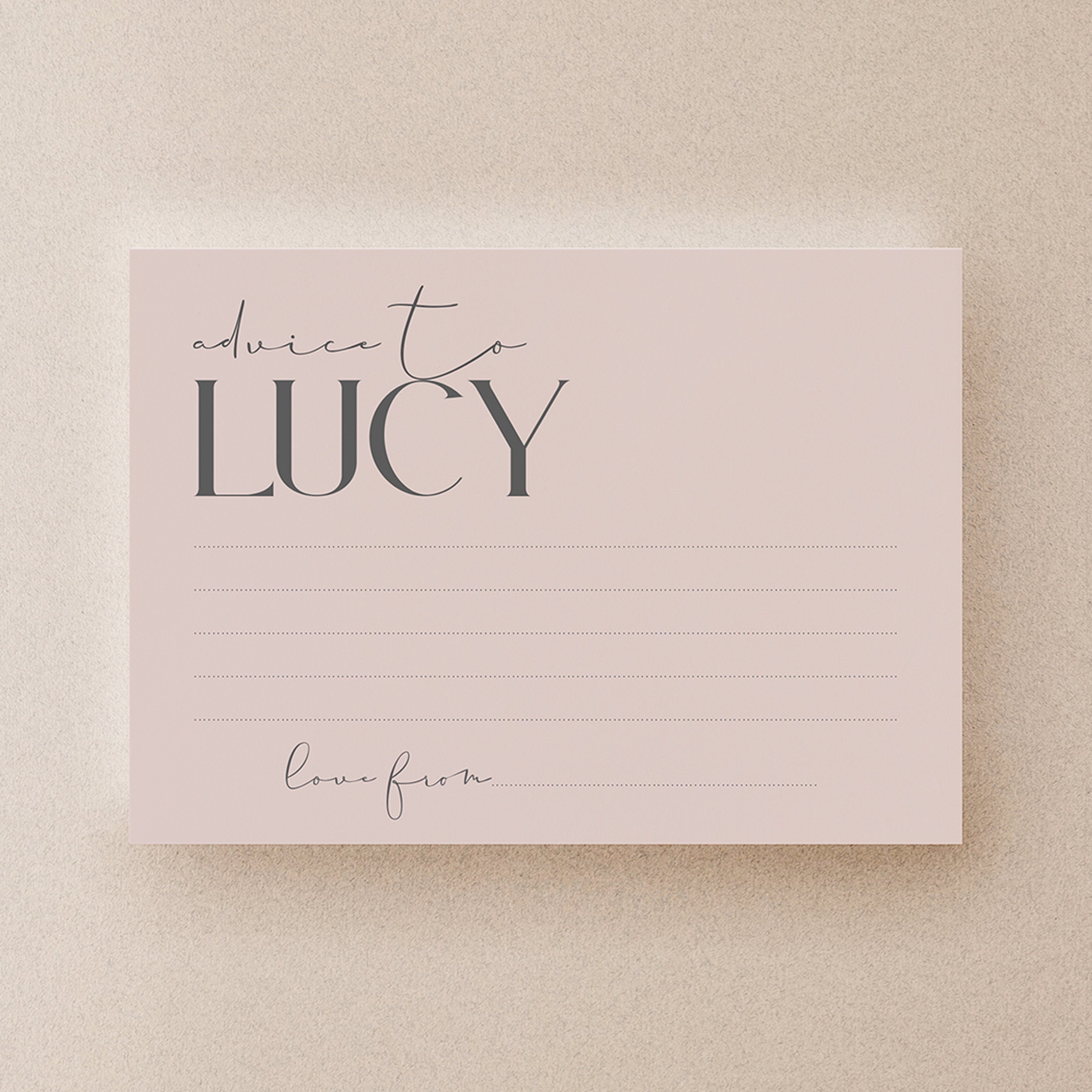 Personalised Blush Advice To The Bride Cards