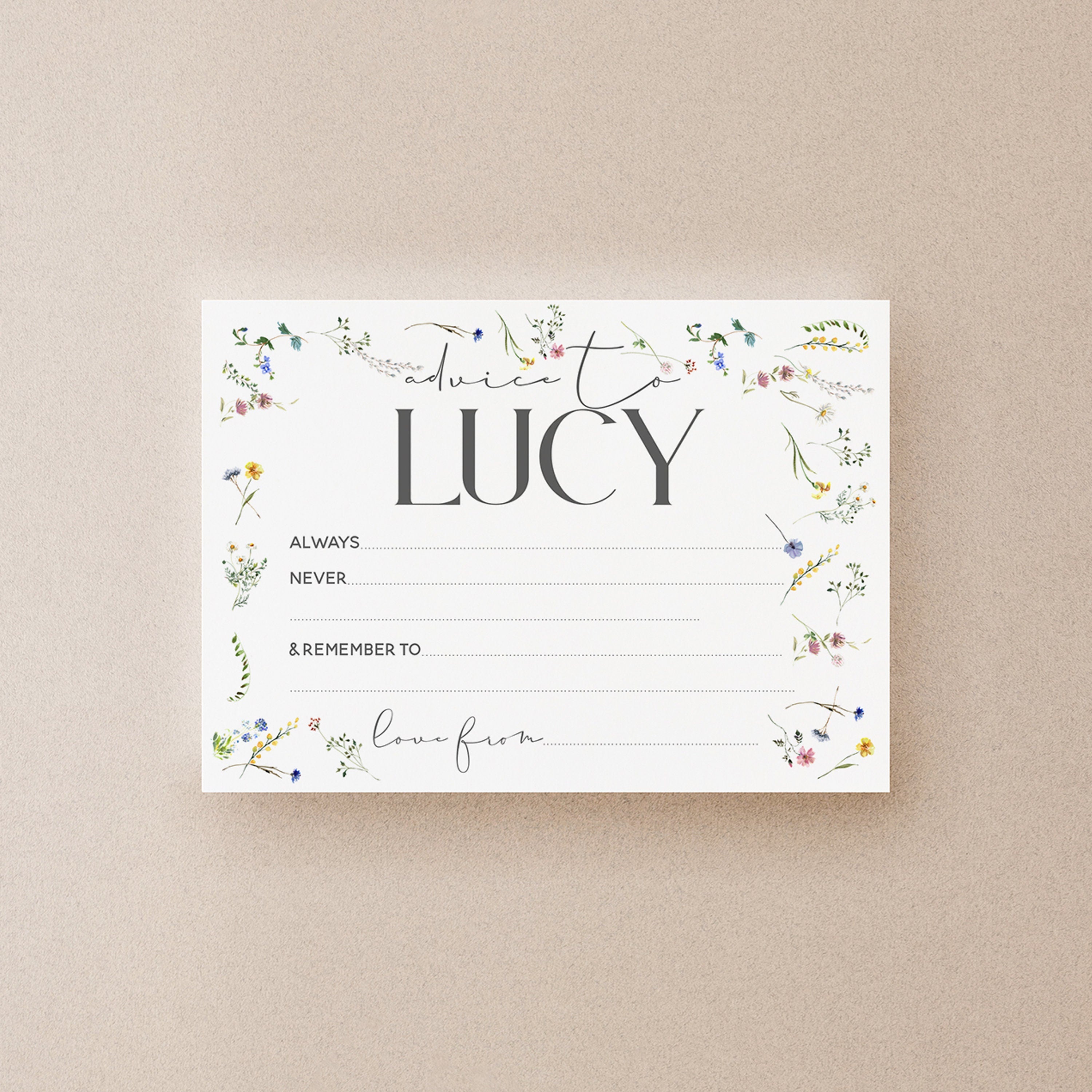 Personalised Spring Flower Advice To Bride Cards