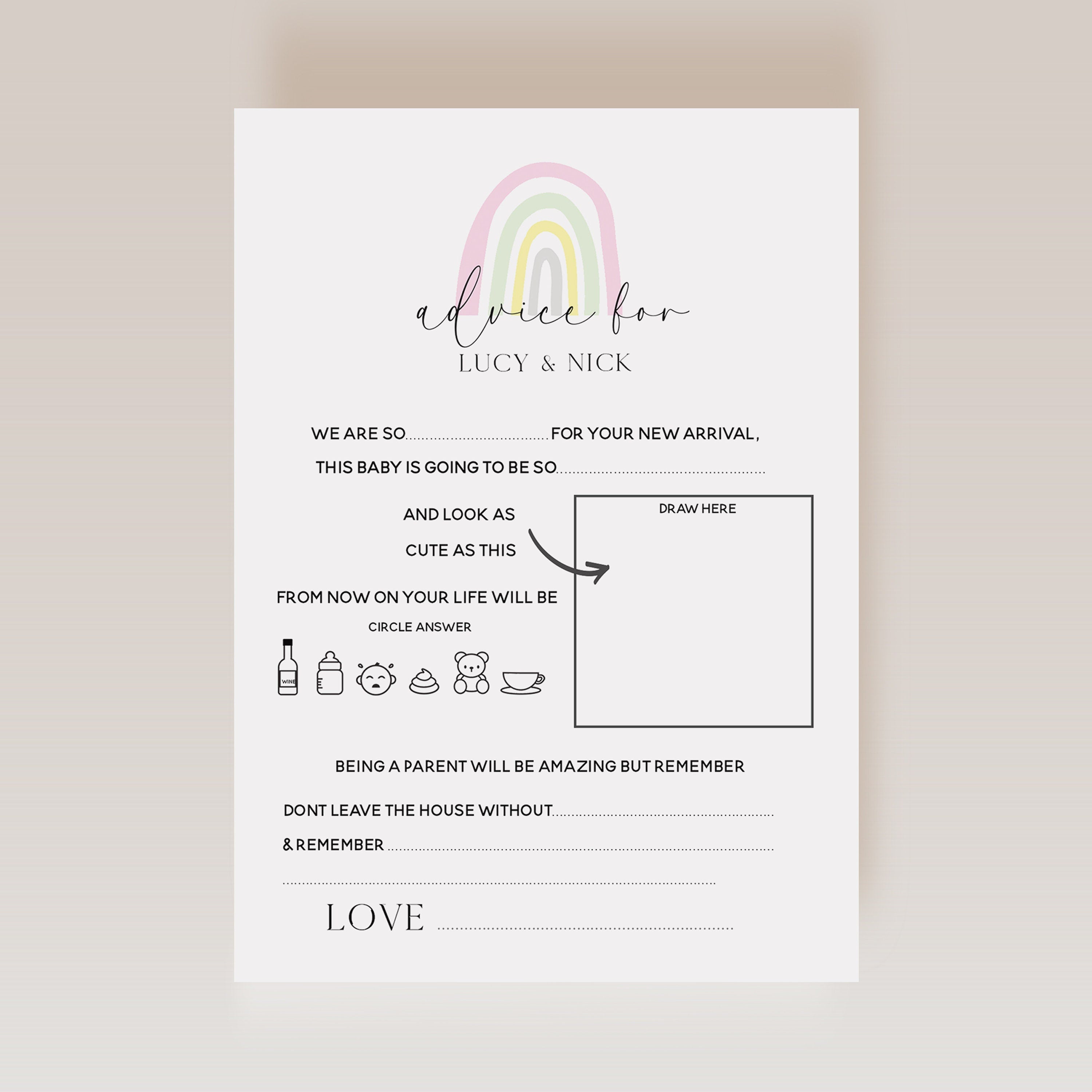 Personalised Scandi Rainbow Advice To Parents Cards