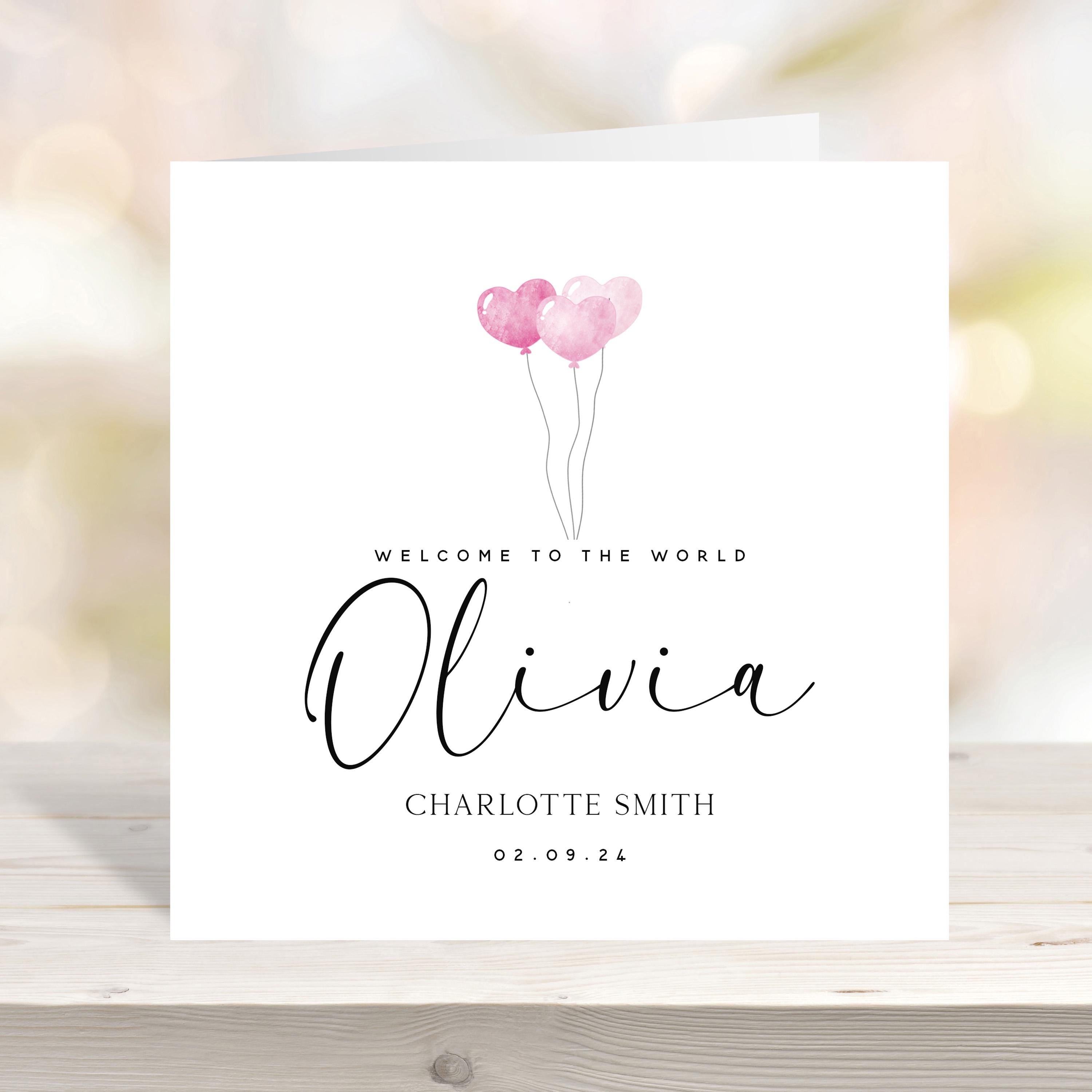 Personalised New Baby Girl Card, Welcome To The World Card, Newborn Girl, It&