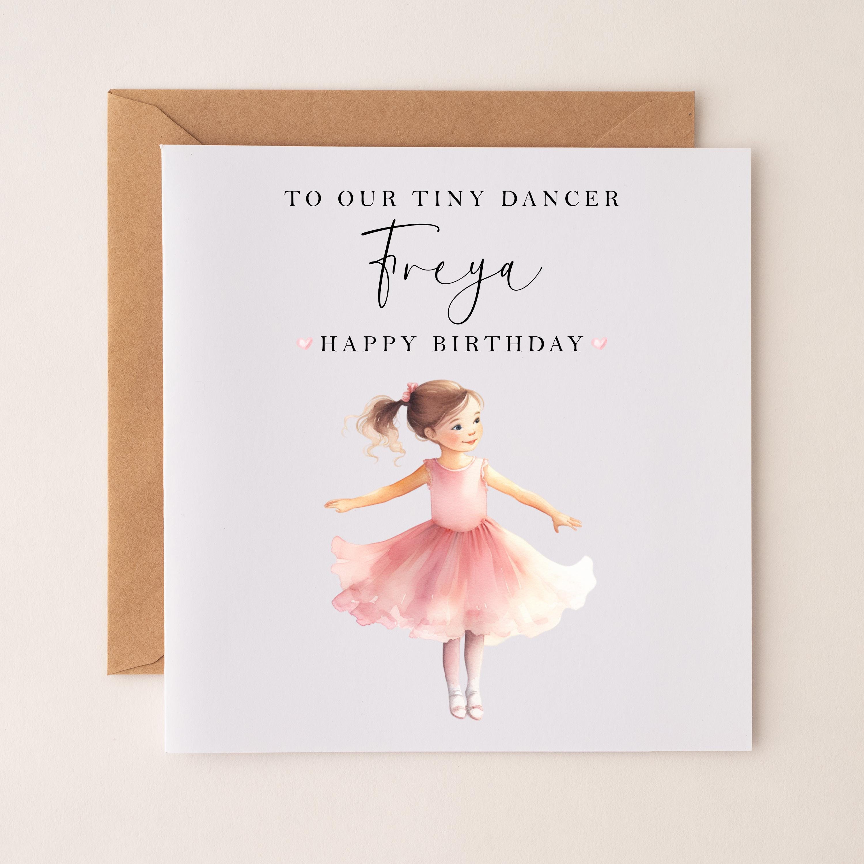 Personalised Girls Ballet Dancer Card Birthday Card