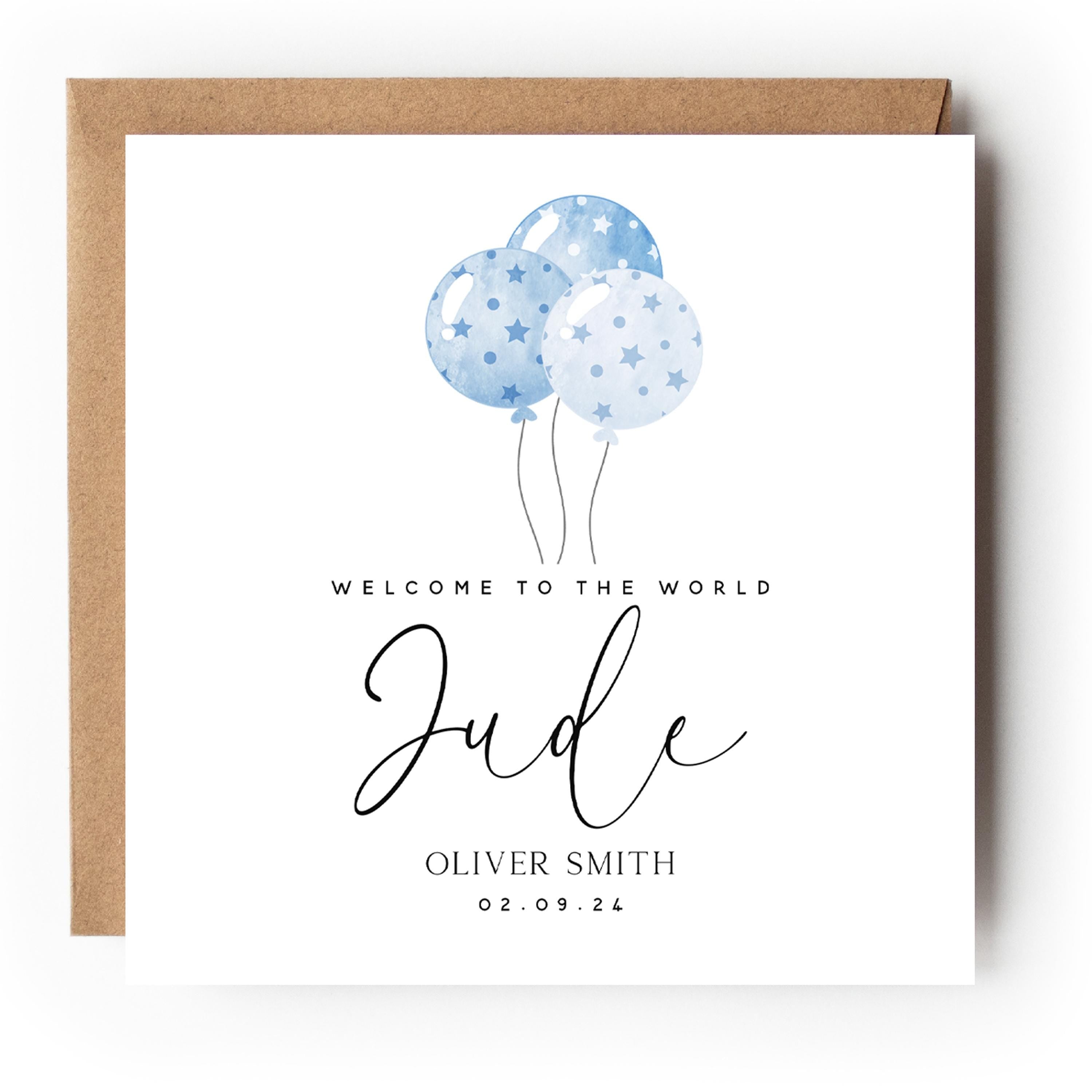 Personalised New Baby Boy Card