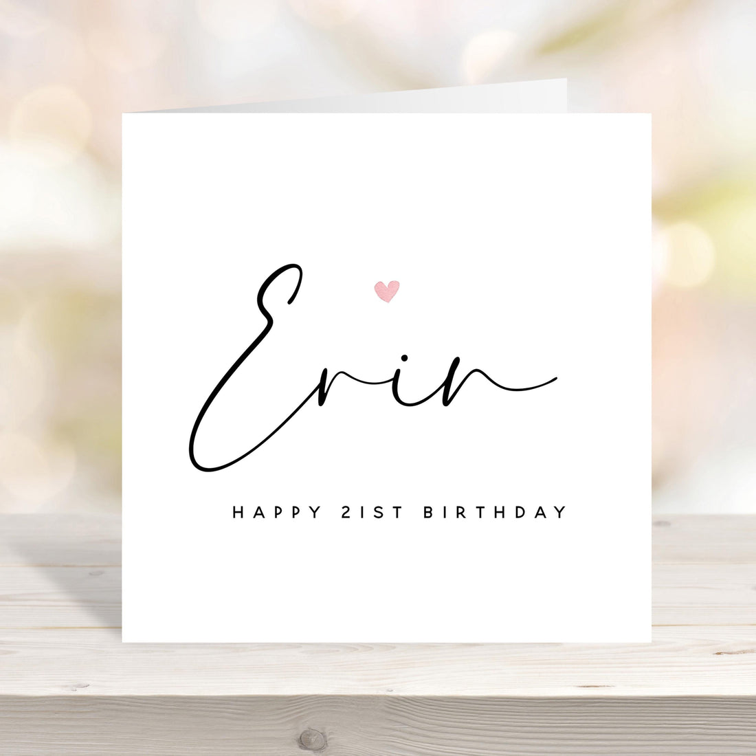Personalised Script 21st Birthday Card