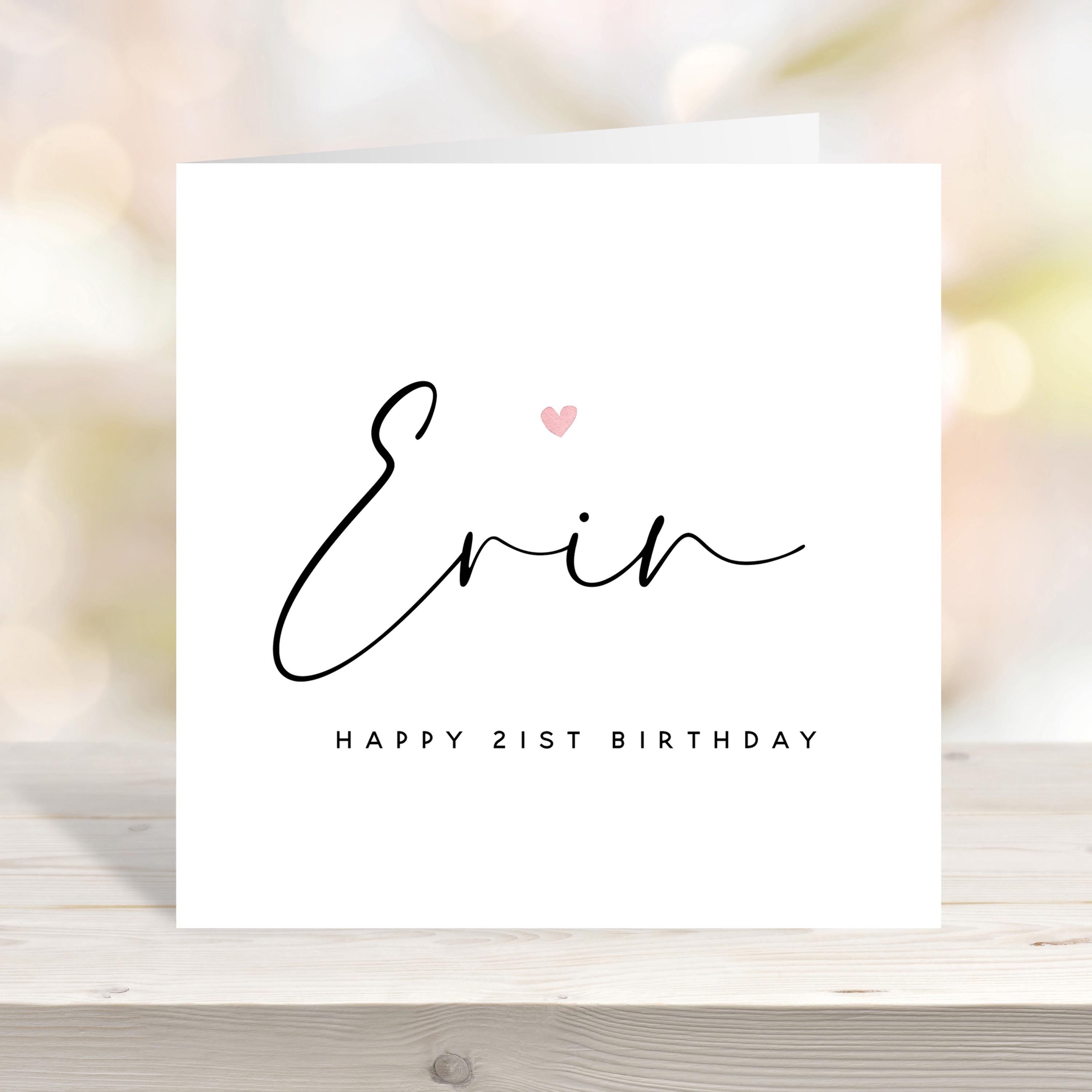 Personalised Script 21st Birthday Card
