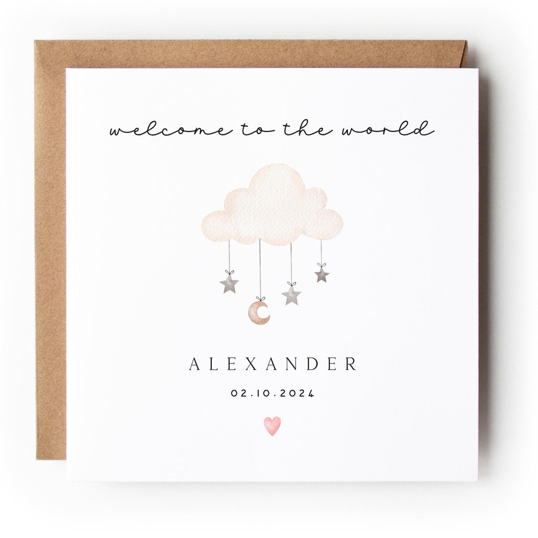Personalised Cloud New Baby Card