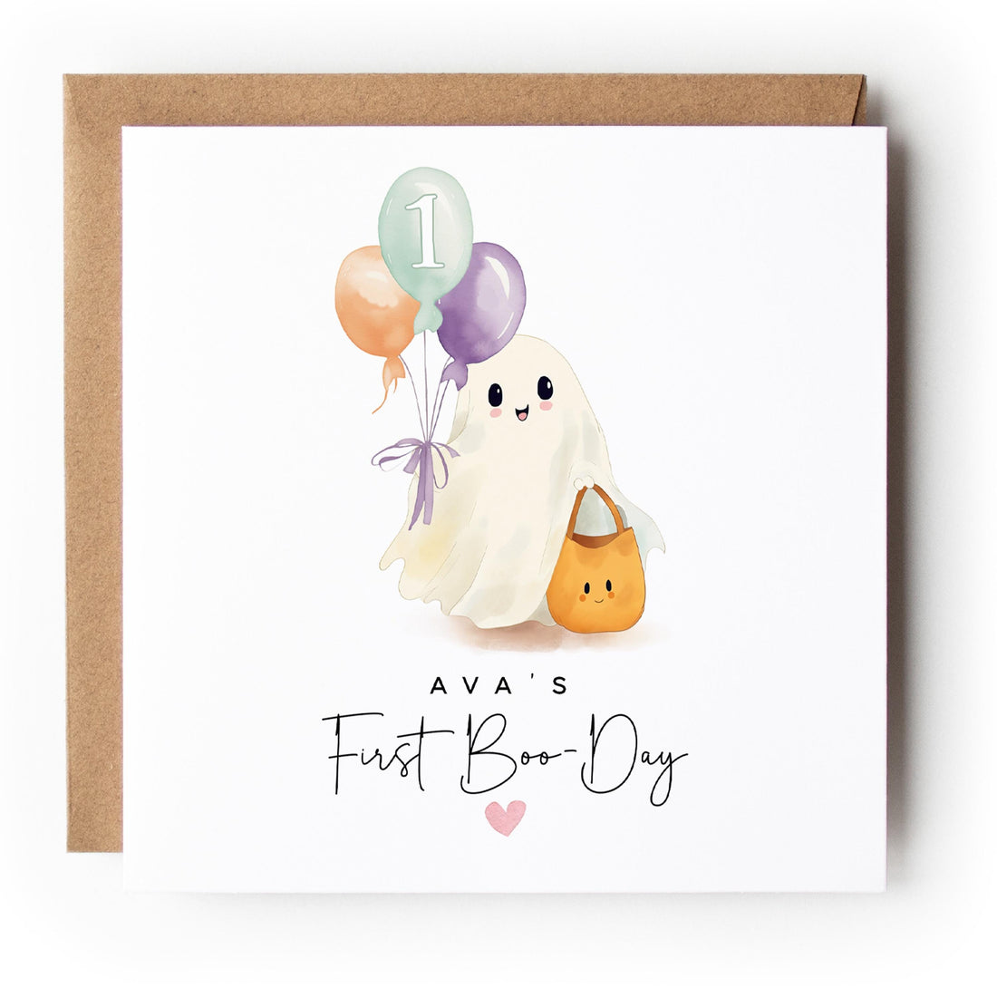 Personalised 1st Birthday Ghost Card