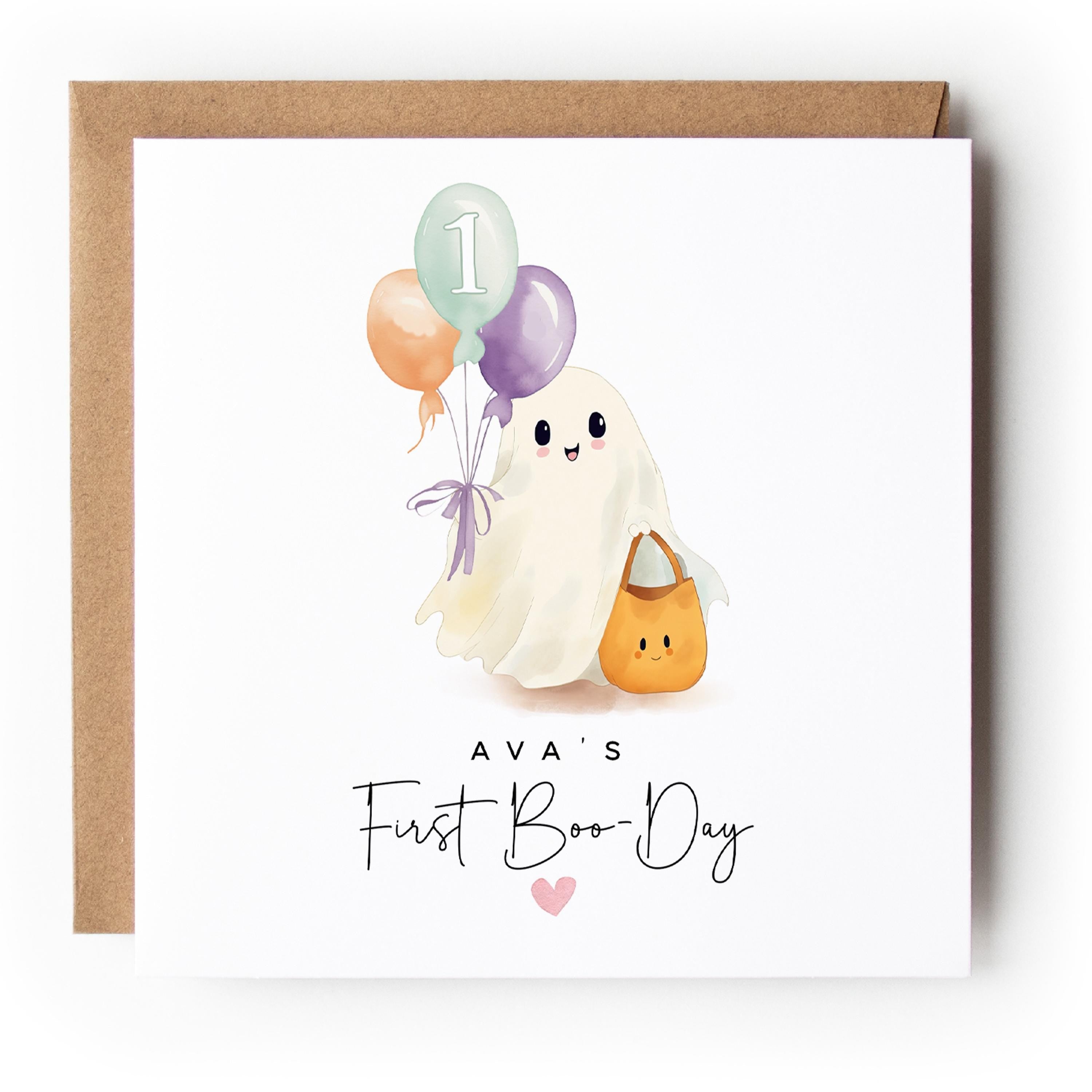Personalised 1st Birthday Ghost Card