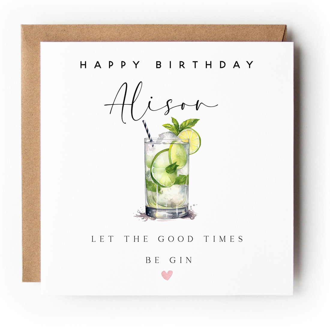 Personalised Let The Good Times Be Gin Card
