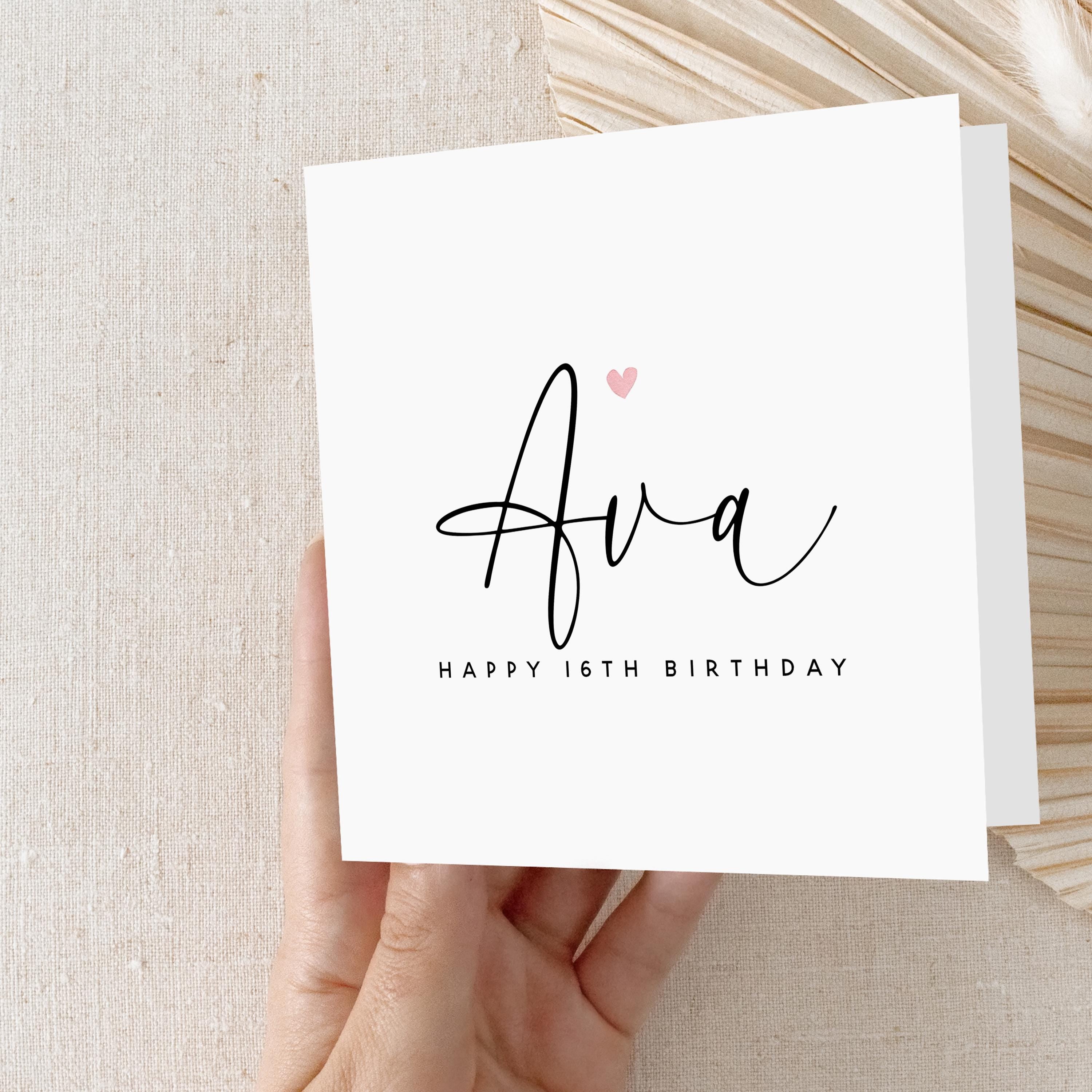 Personalised Simple Script 16th Birthday Card