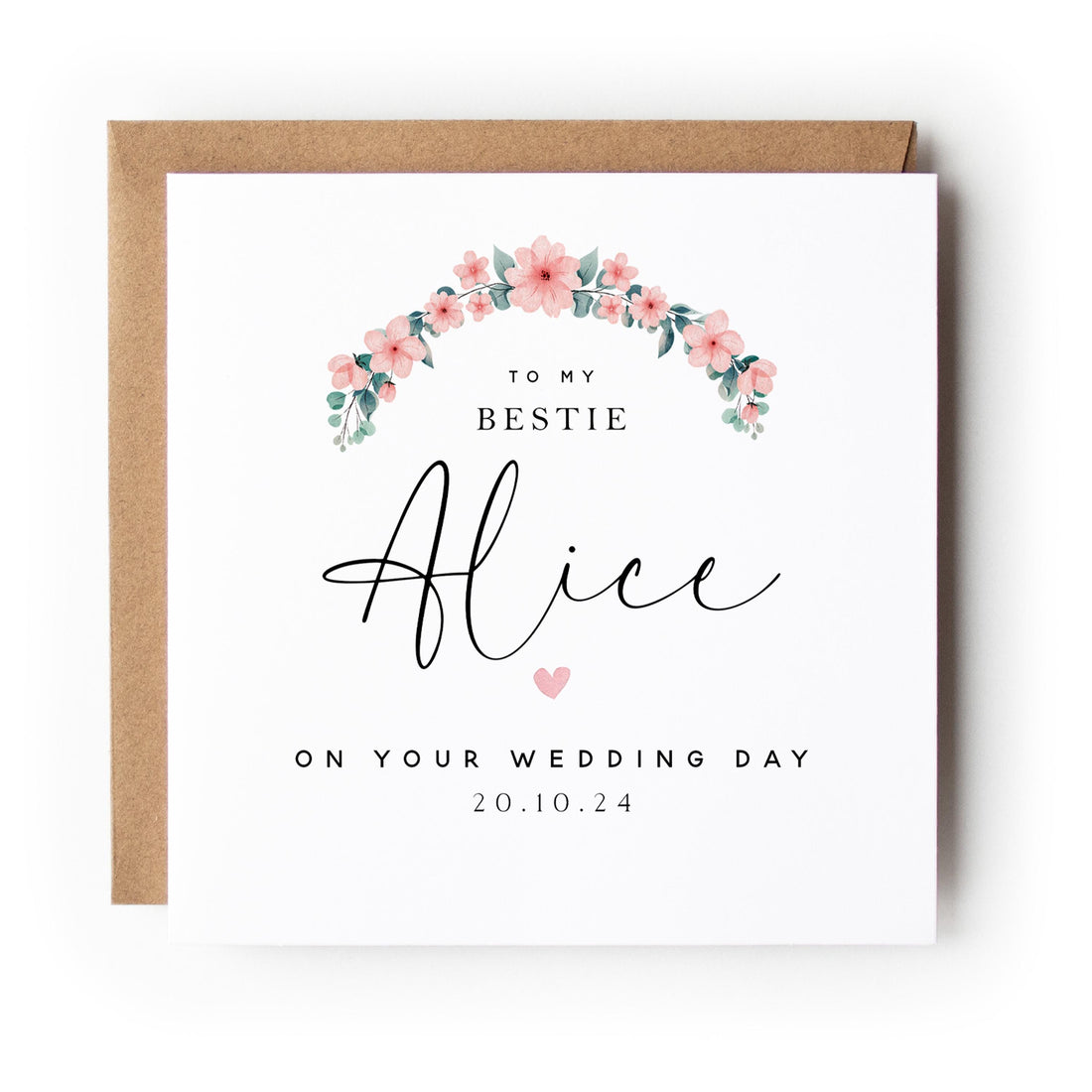 Personalised Bestie Wedding Card Wedding Card