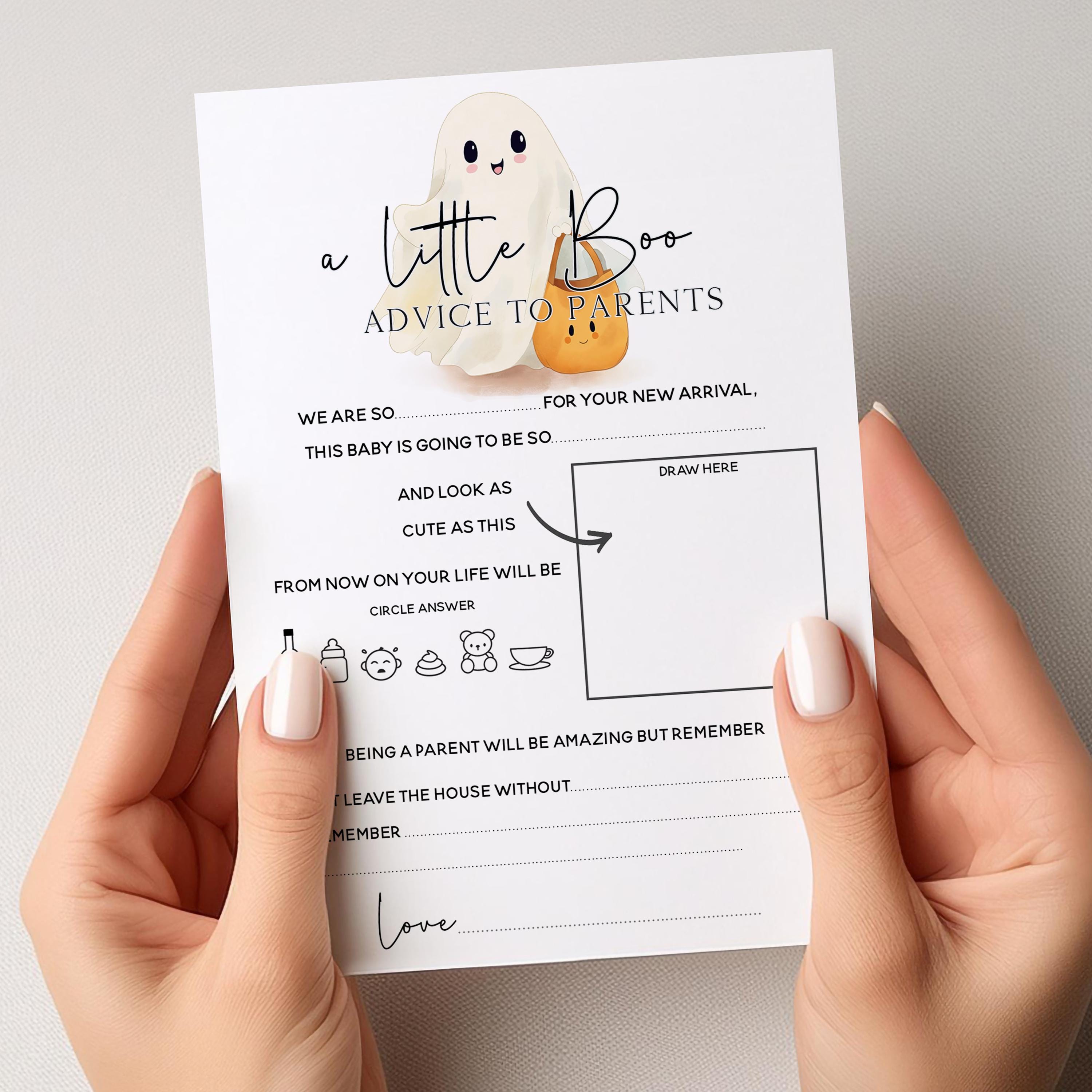 Beer Belly Or Bump Halloween Baby Shower Advice To Parents Game Cards