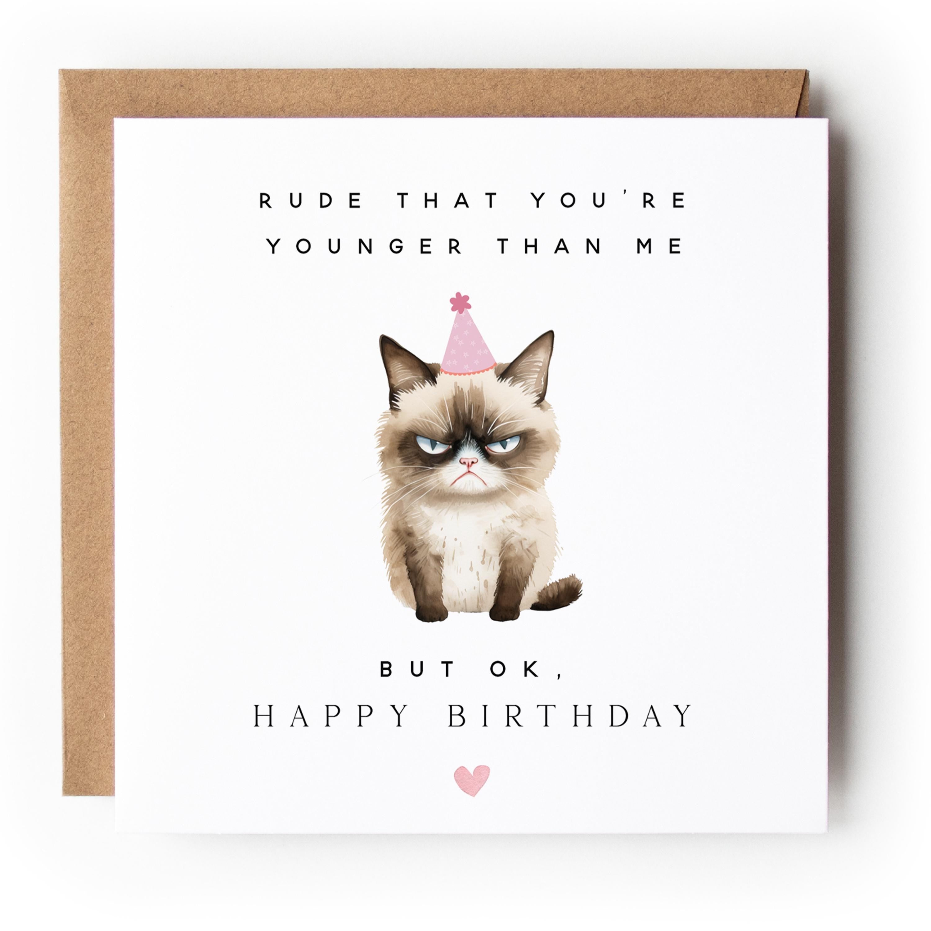 Personalised Funny Grumpy Cat Card