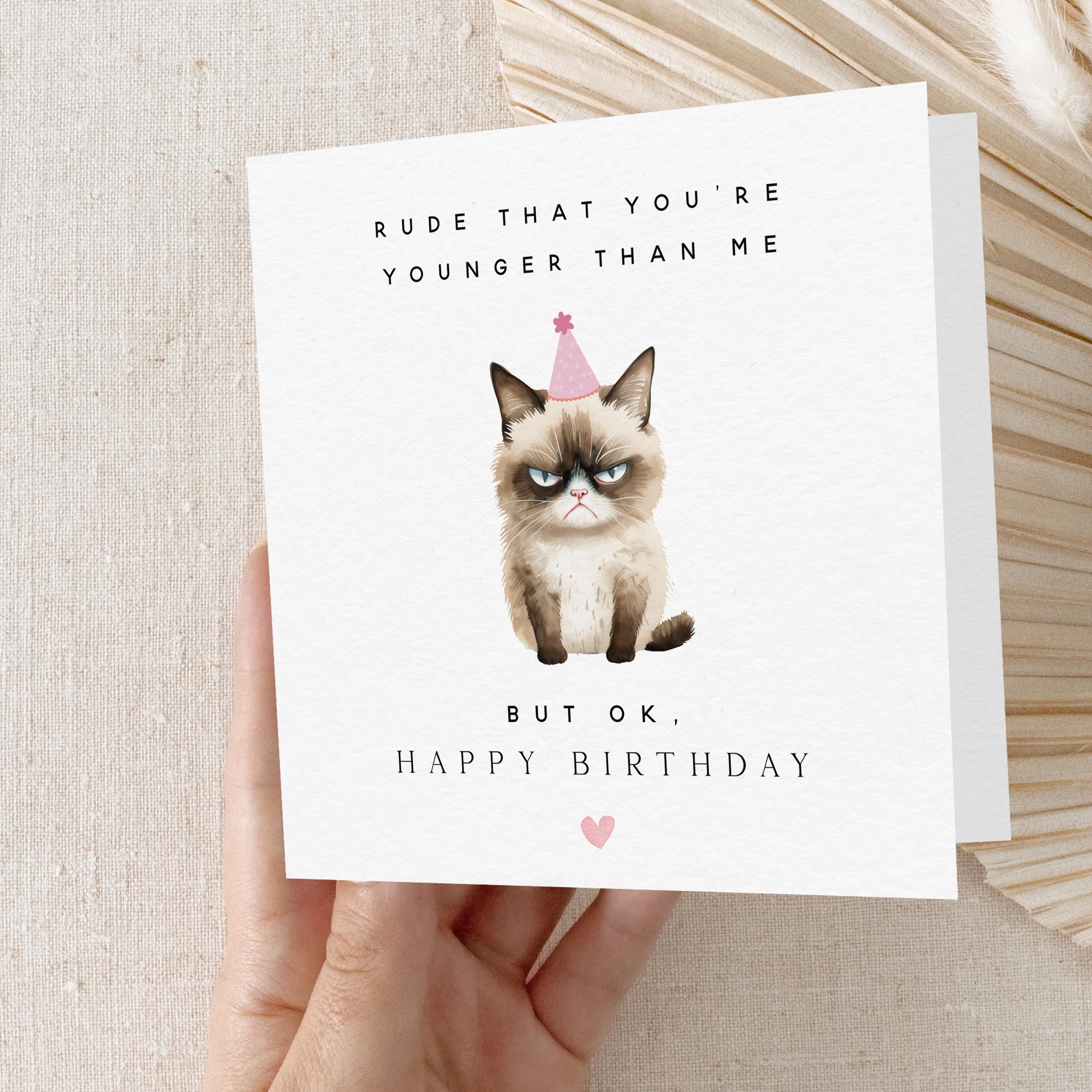 Personalised Funny Grumpy Cat Card