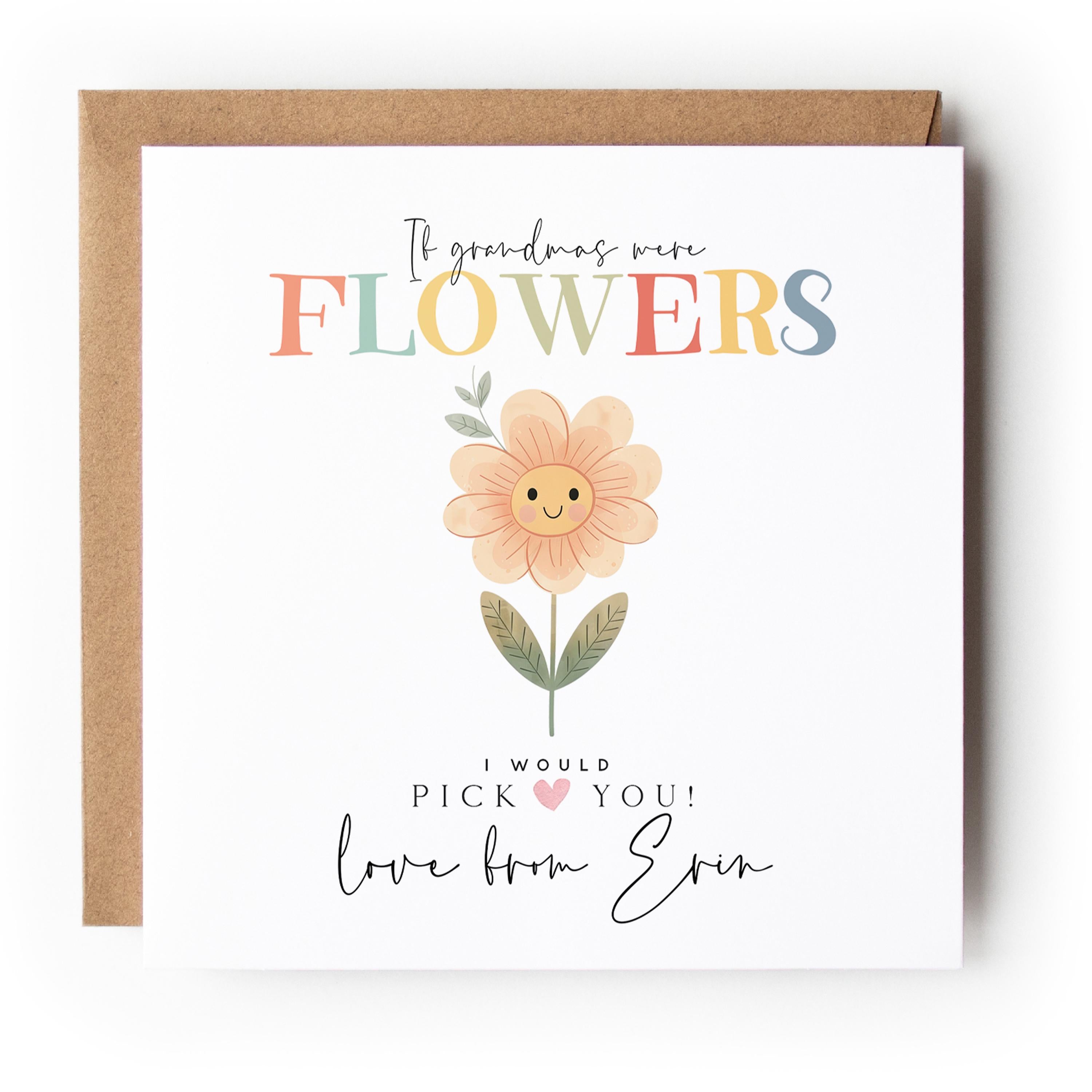 Personalised If Grandmas Were Flowers Birthday Card