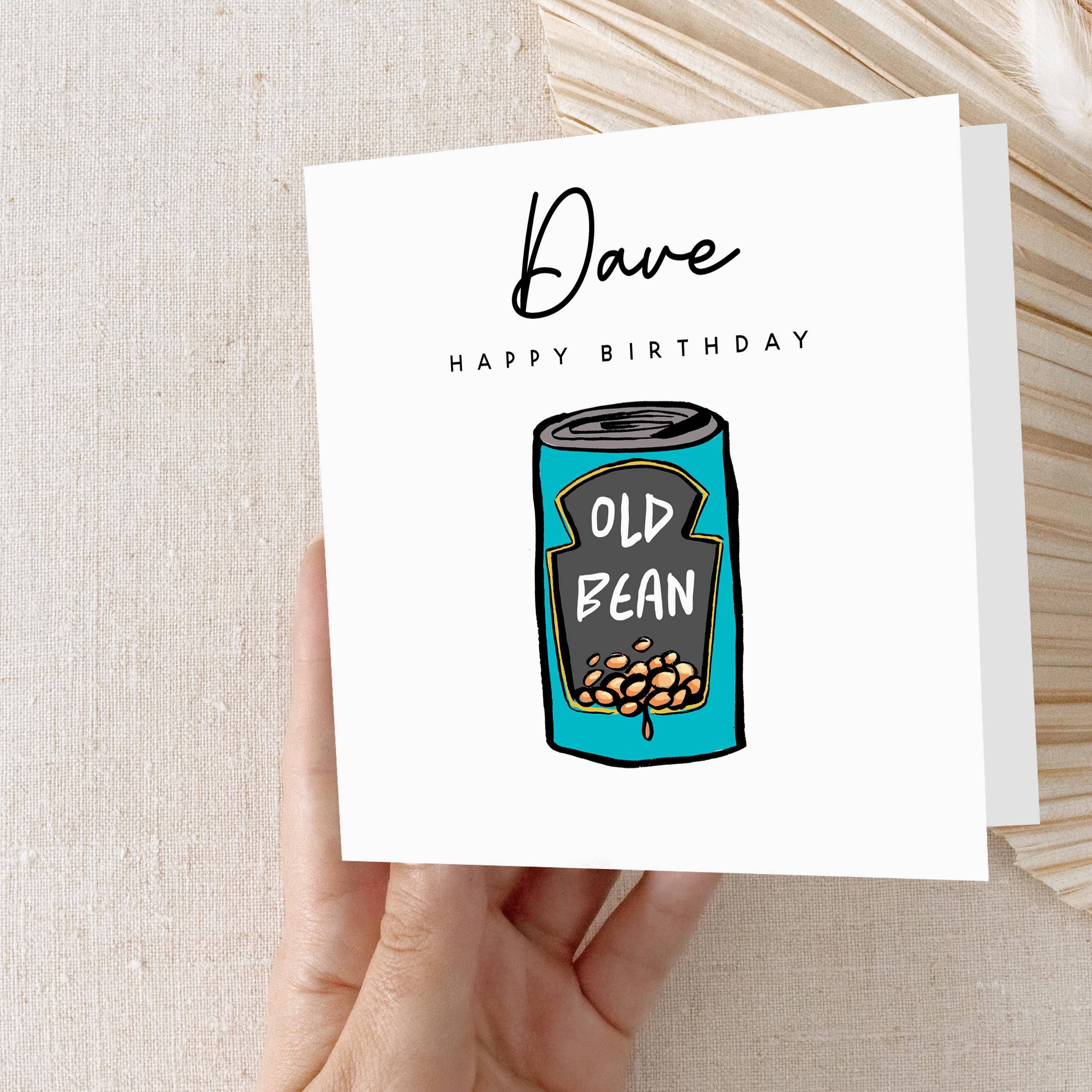 Personalised Old Bean Birthday Card