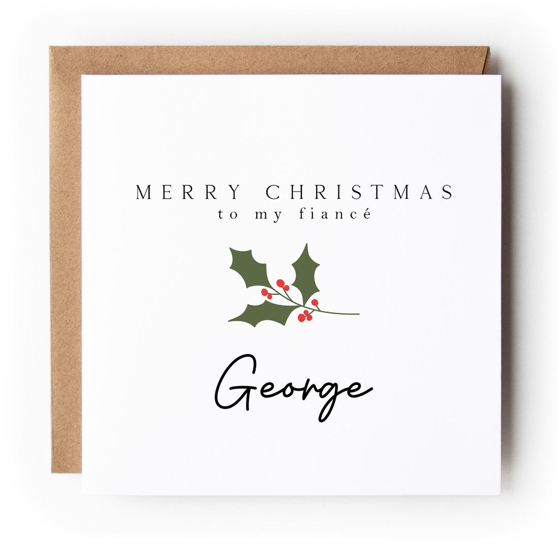 Personalised Christmas Card To Fiancé