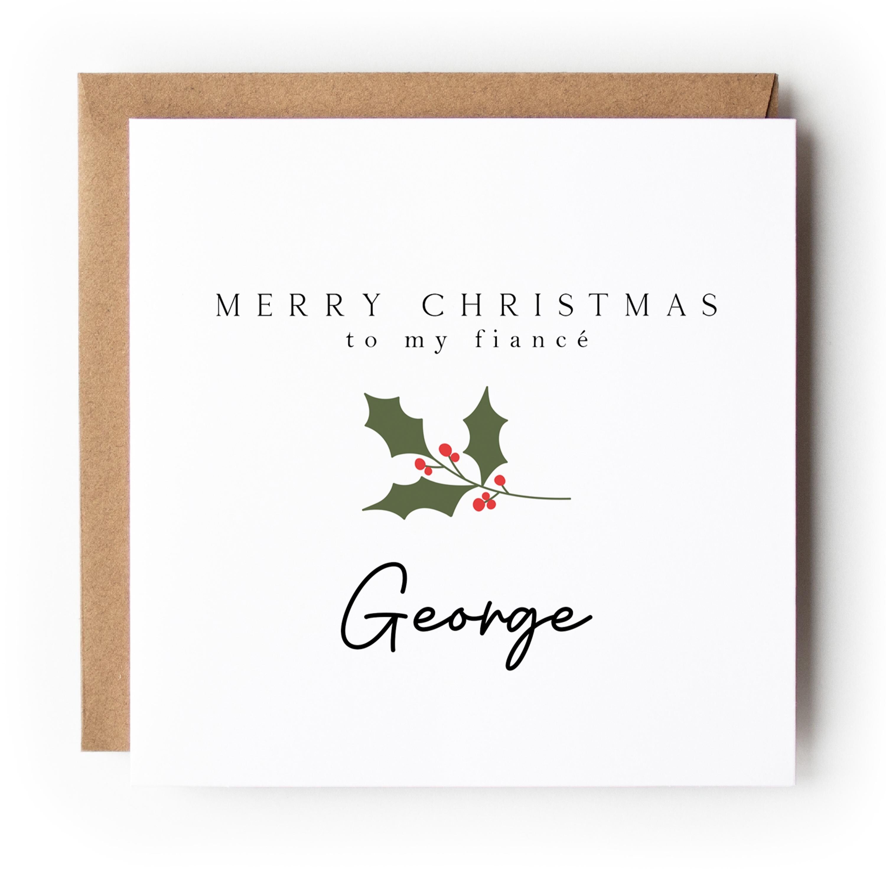 Personalised Christmas Card To Fiancé