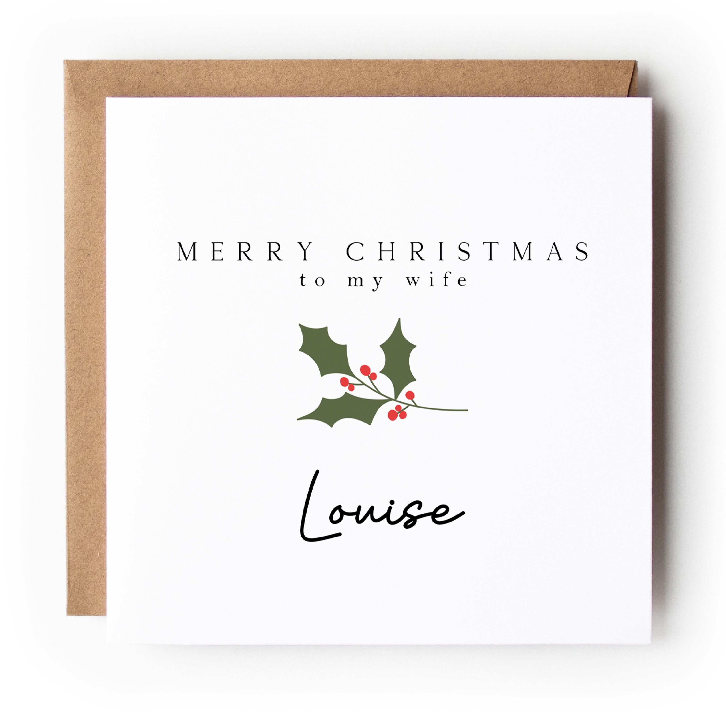 Personalised Christmas Card To My Wife