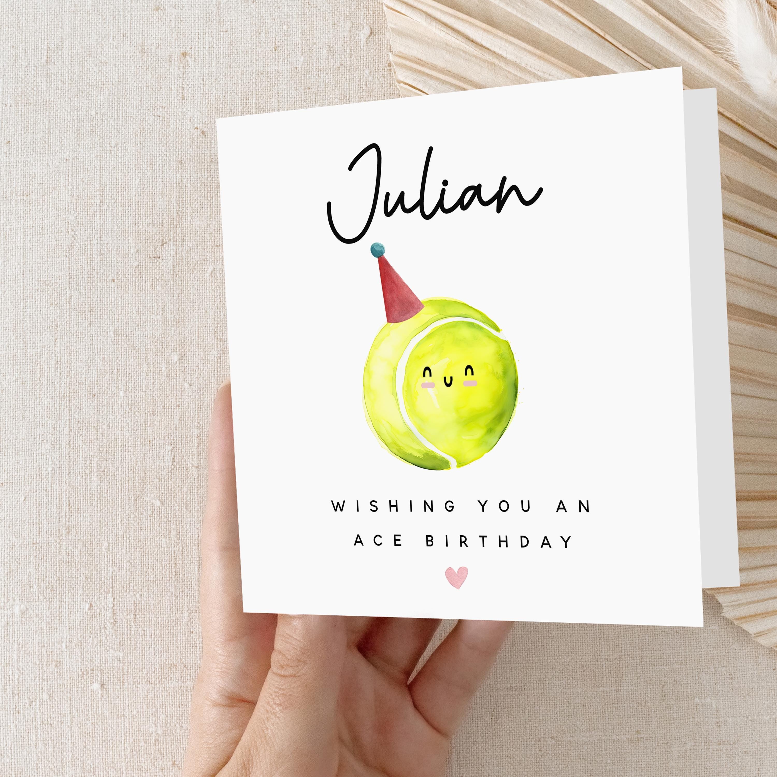 Personalised Birthday Card,Tennis Birthday Card Men, Women, Birthday Card For Husband,Dad, Wife,Mum,Birthday Gift,Tennis Card-Kraft Envelope