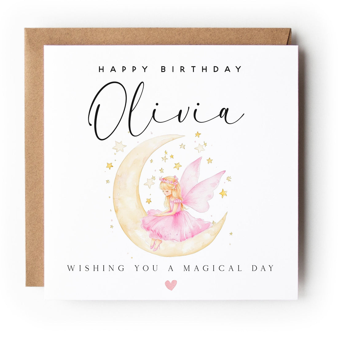 Personalised Fairy Moon Birthday Card