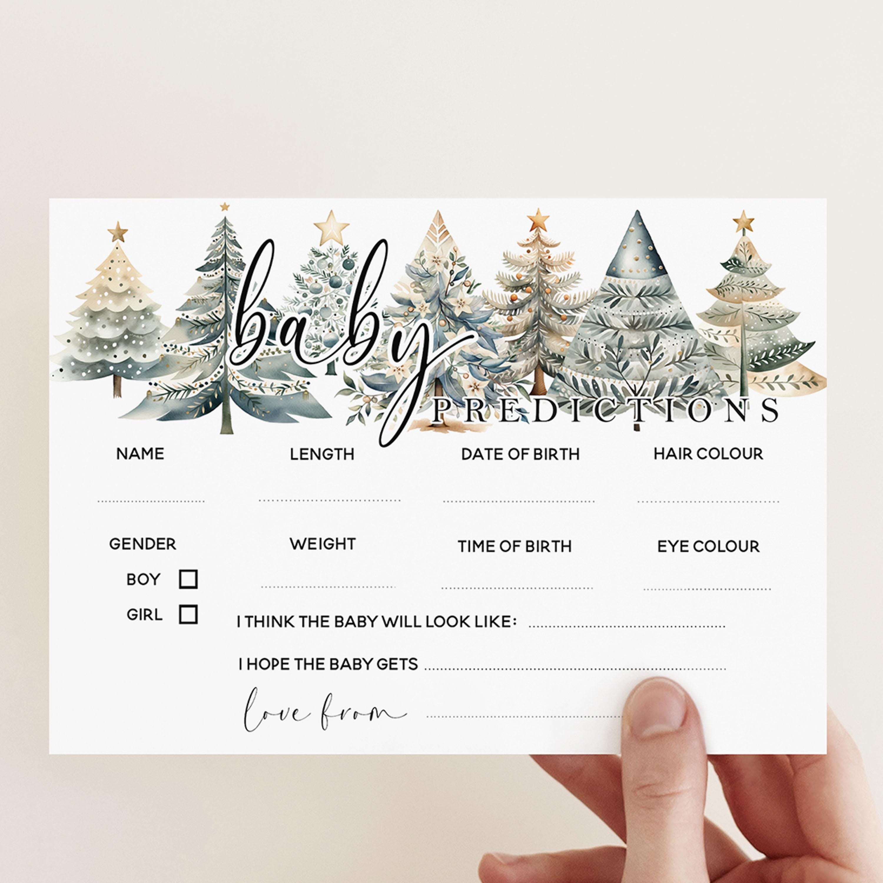 Festive Winter Baby Prediction Cards