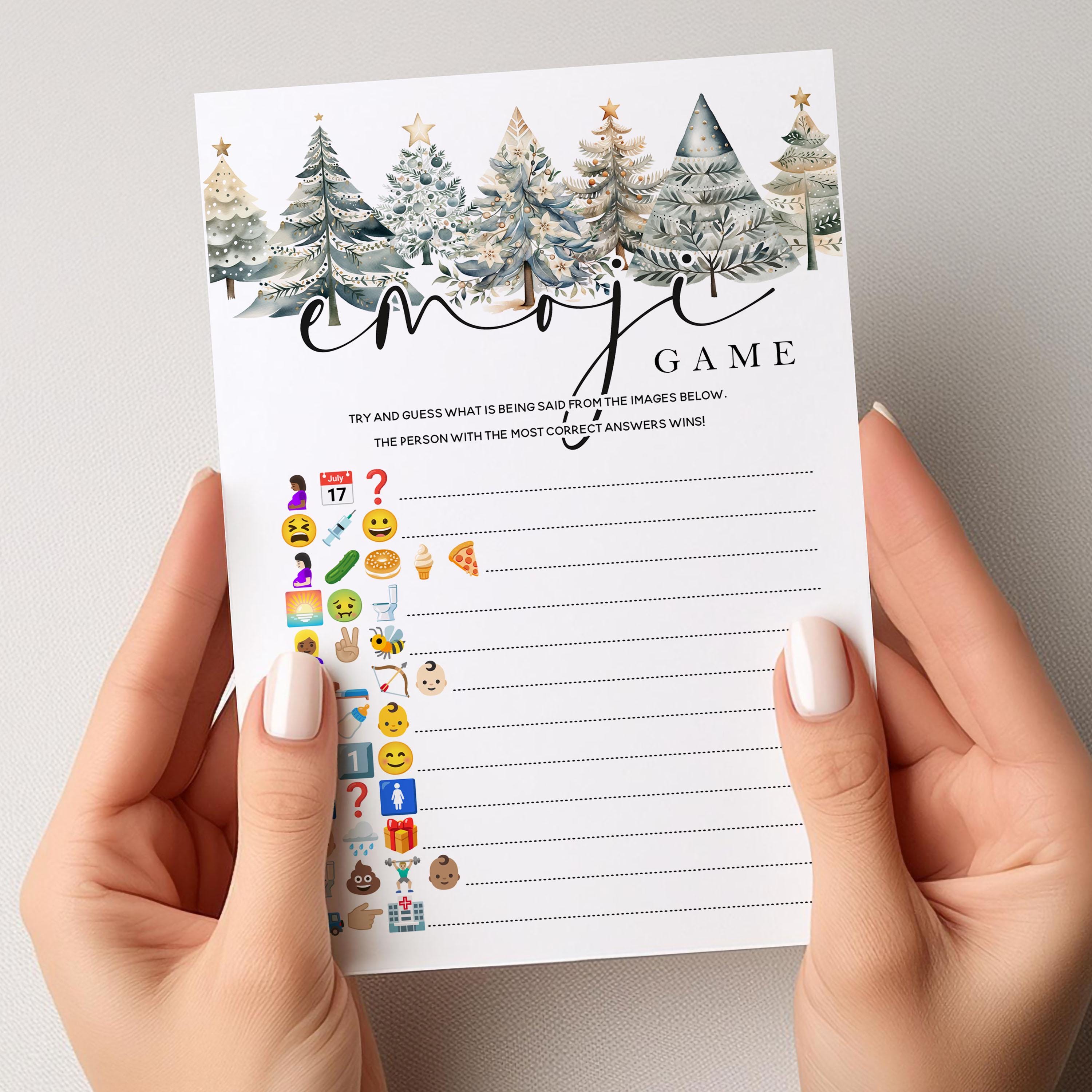 Winter Christmas Theme Baby Emoji Picture Game Cards