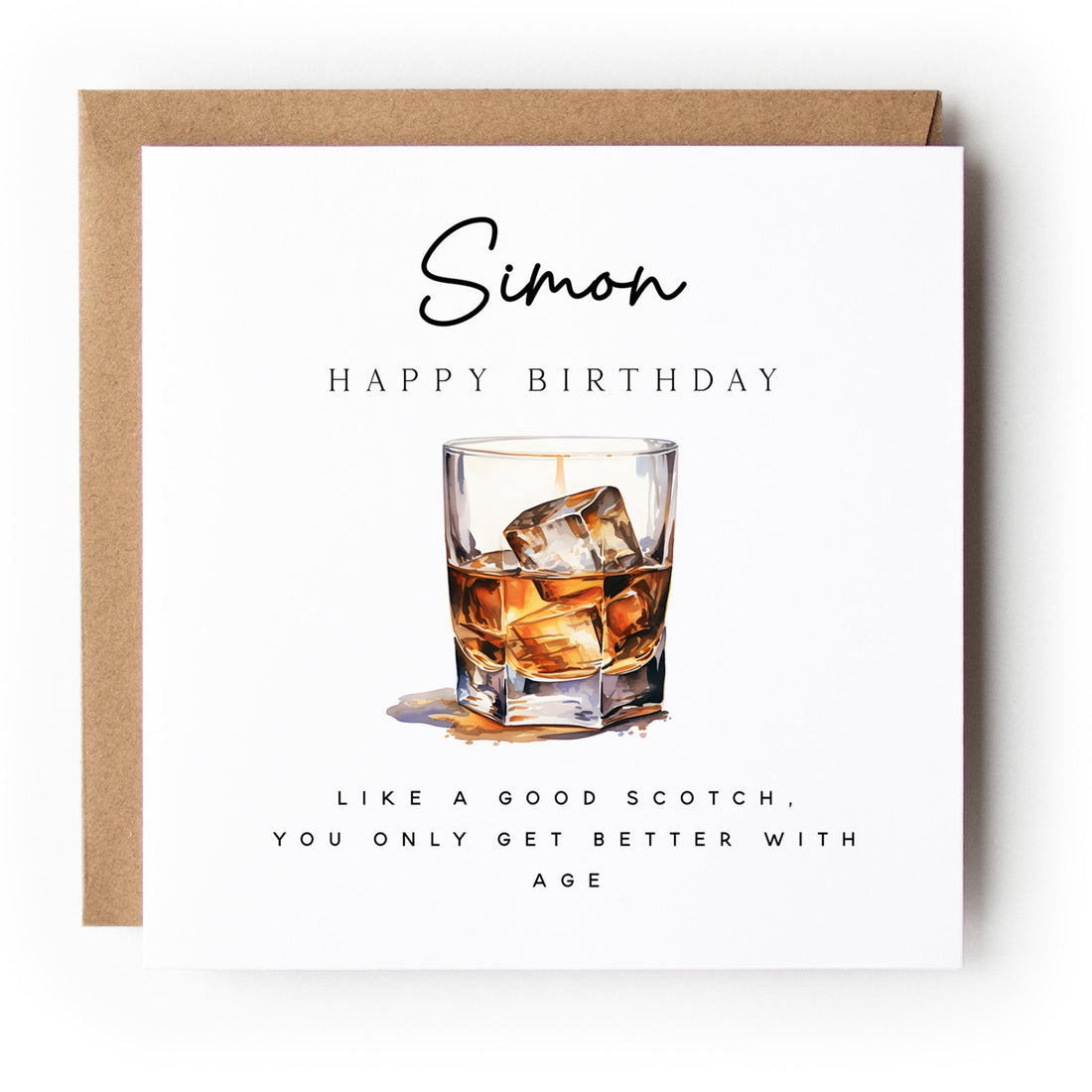 Personalised You Only Get Better With Age Scotch Drinks Card