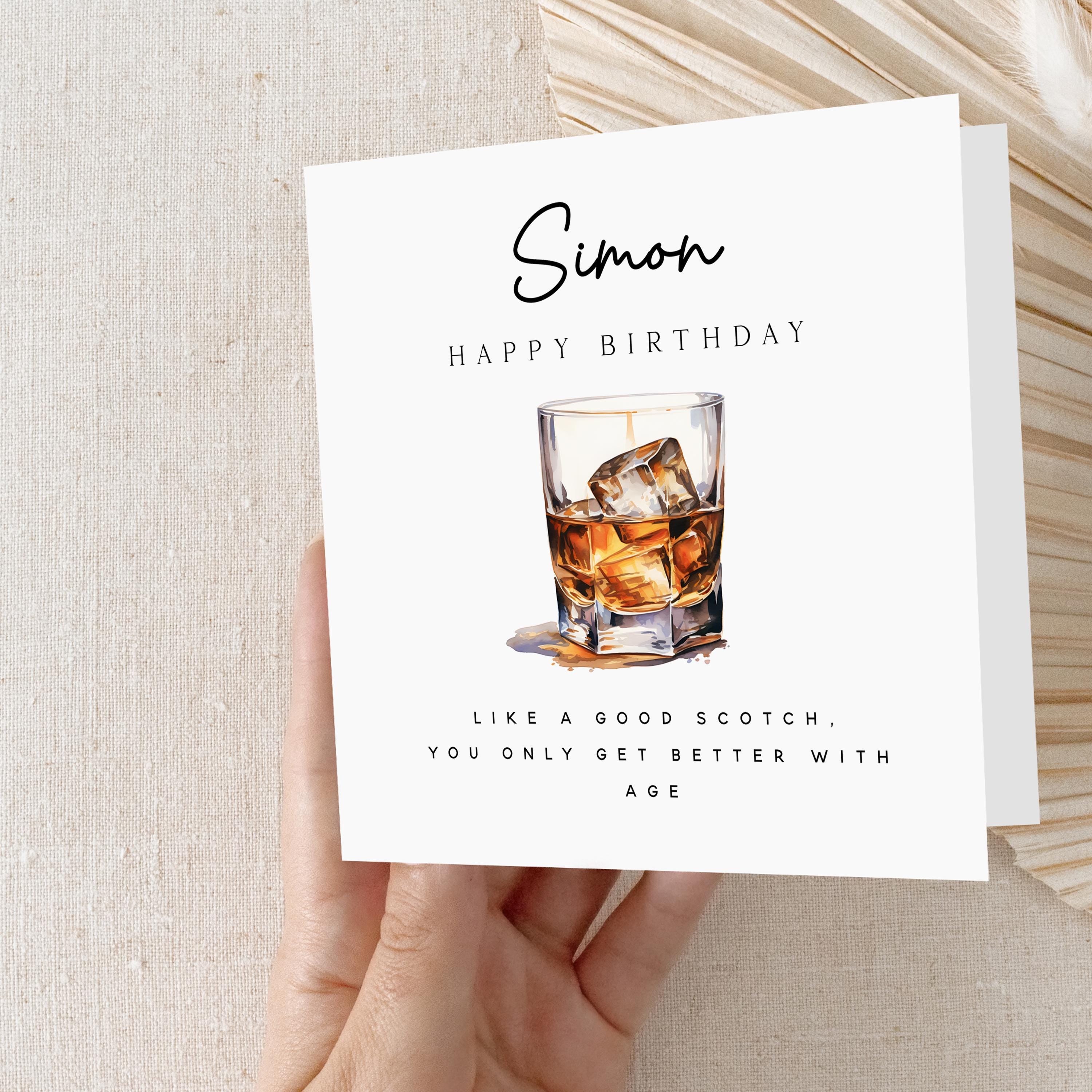 Personalised You Only Get Better With Age Scotch Drinks Card
