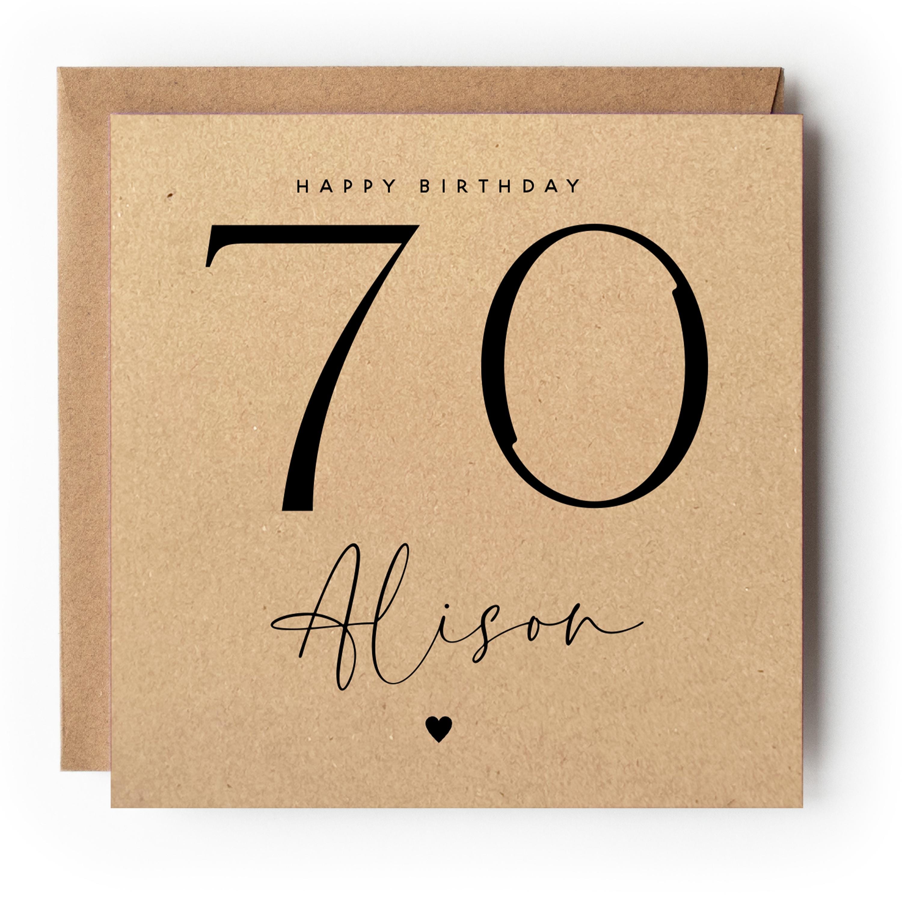 Personalised 70th Kraft Birthday Card