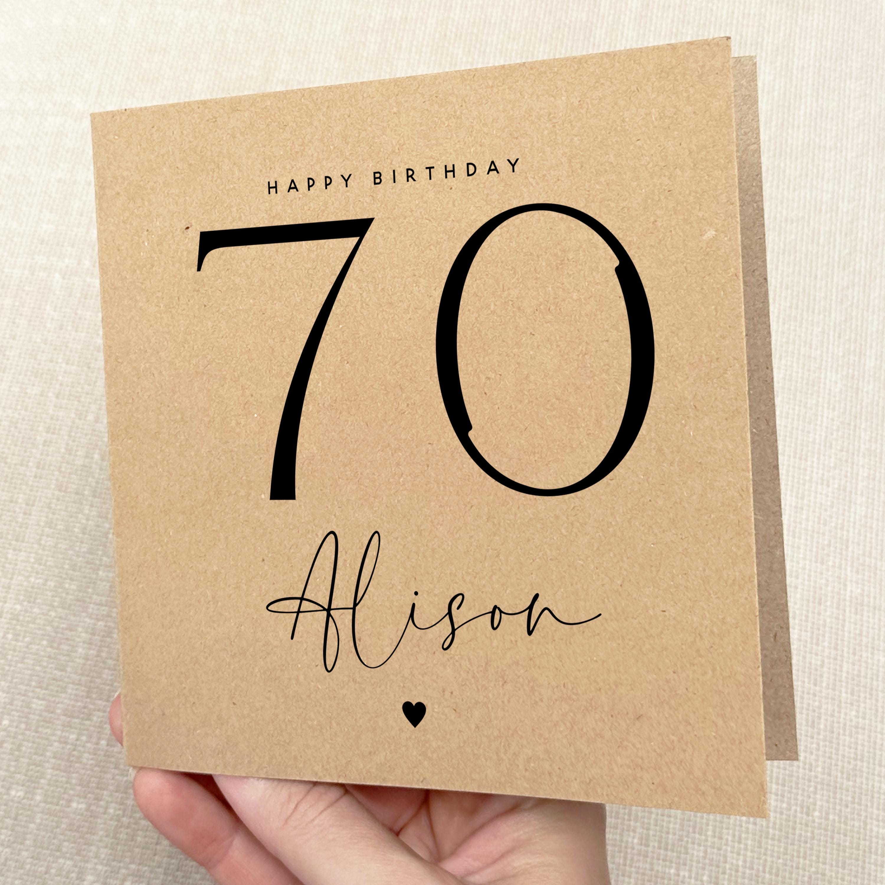 Personalised 70th Kraft Birthday Card