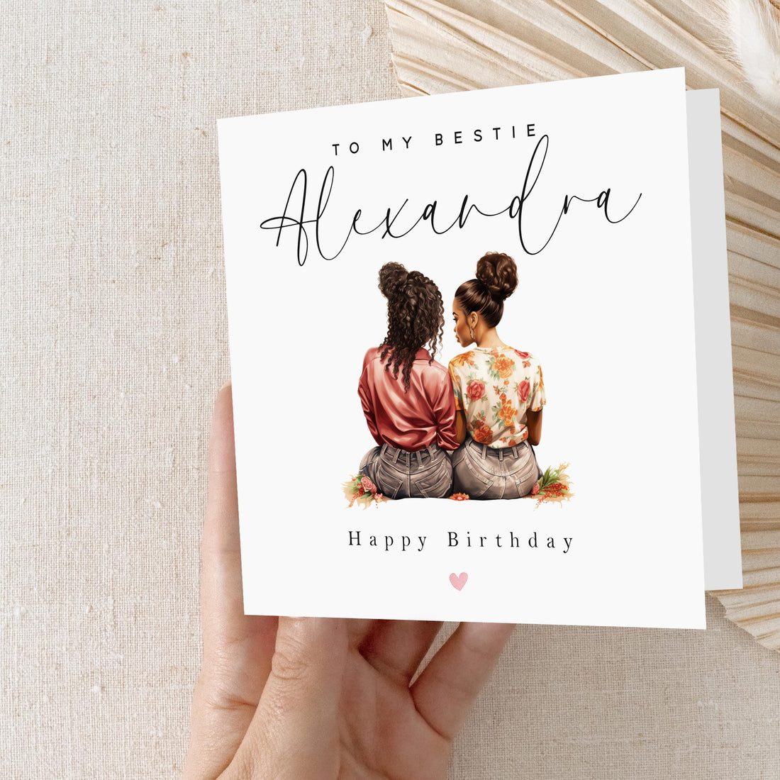 Personalised Bestie Card, Card For Best Friend, Happy Birthday Card For Bestie, Best Friend Birthday Gift, For Her, Kraft Envelope Included