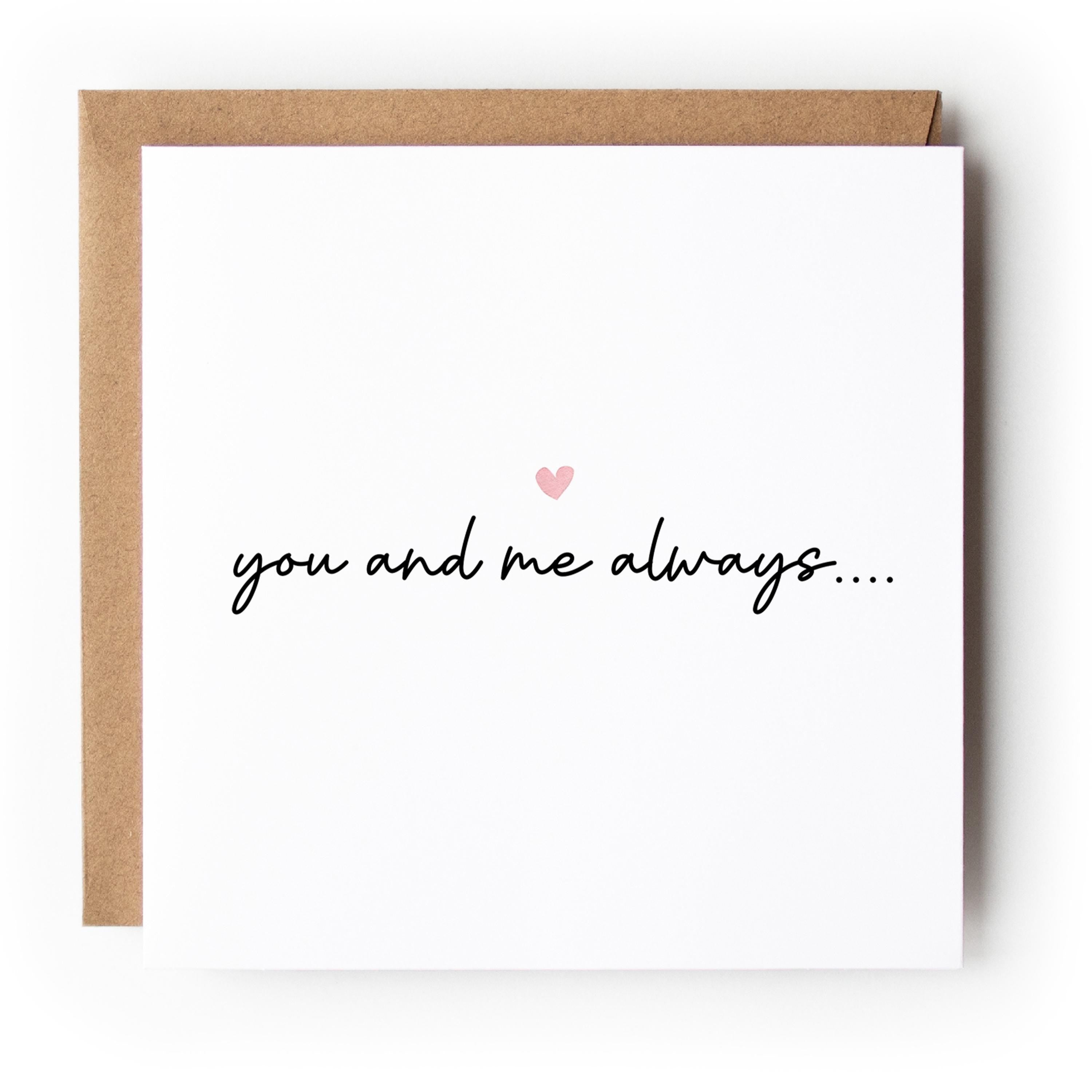 Valentines / Anniversary Card, Card For Wife Husband, Card For Girlfriend Boyfriend, Love Card, You and Me, Kraft Envelope